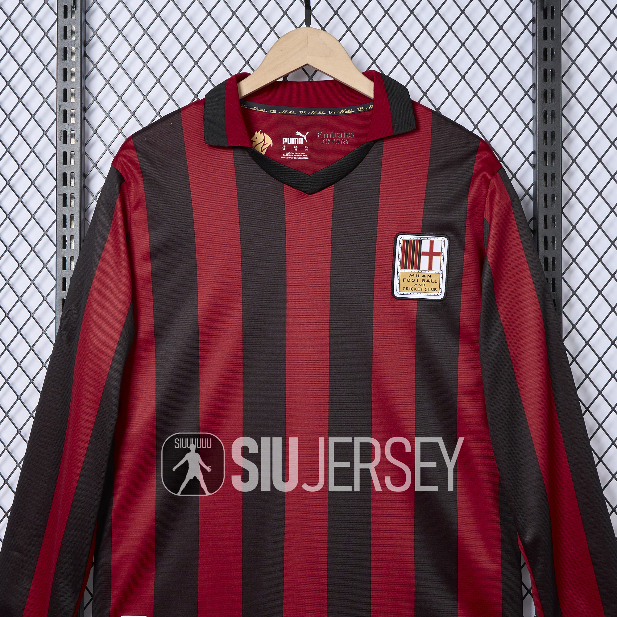 SIUjerseys-AC Milan 24-25 125th Anniversary Long Sleeves Red Jersey - Fans Version