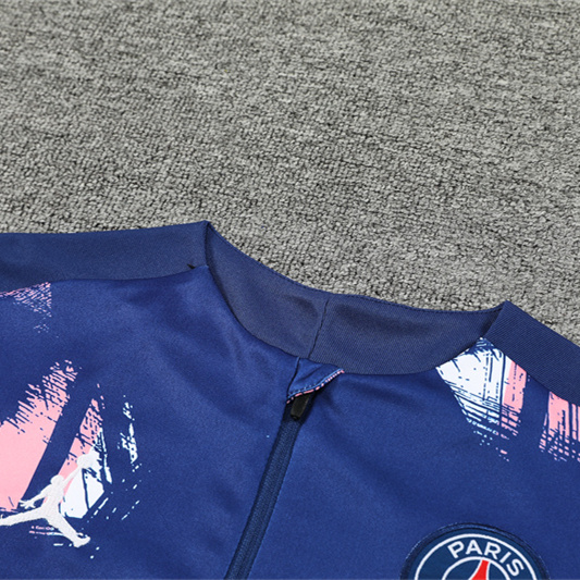 JerseysGala.com | Paris Saint-Germain PSG 24-25 Kids Long Sleeve Training Set - Royal Blue -Customize Name, Number and Patch | Worldwide Shipping