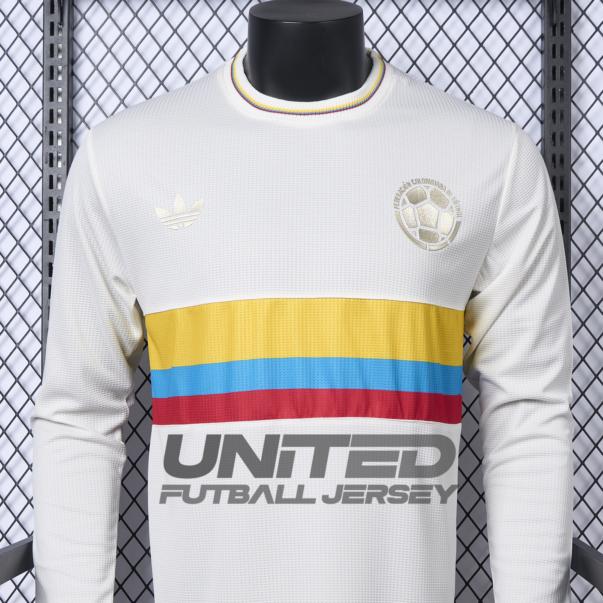 unitedfutballjersey-Colombia 2024 100th Anniversary Long Sleeve Jersey - Player Version