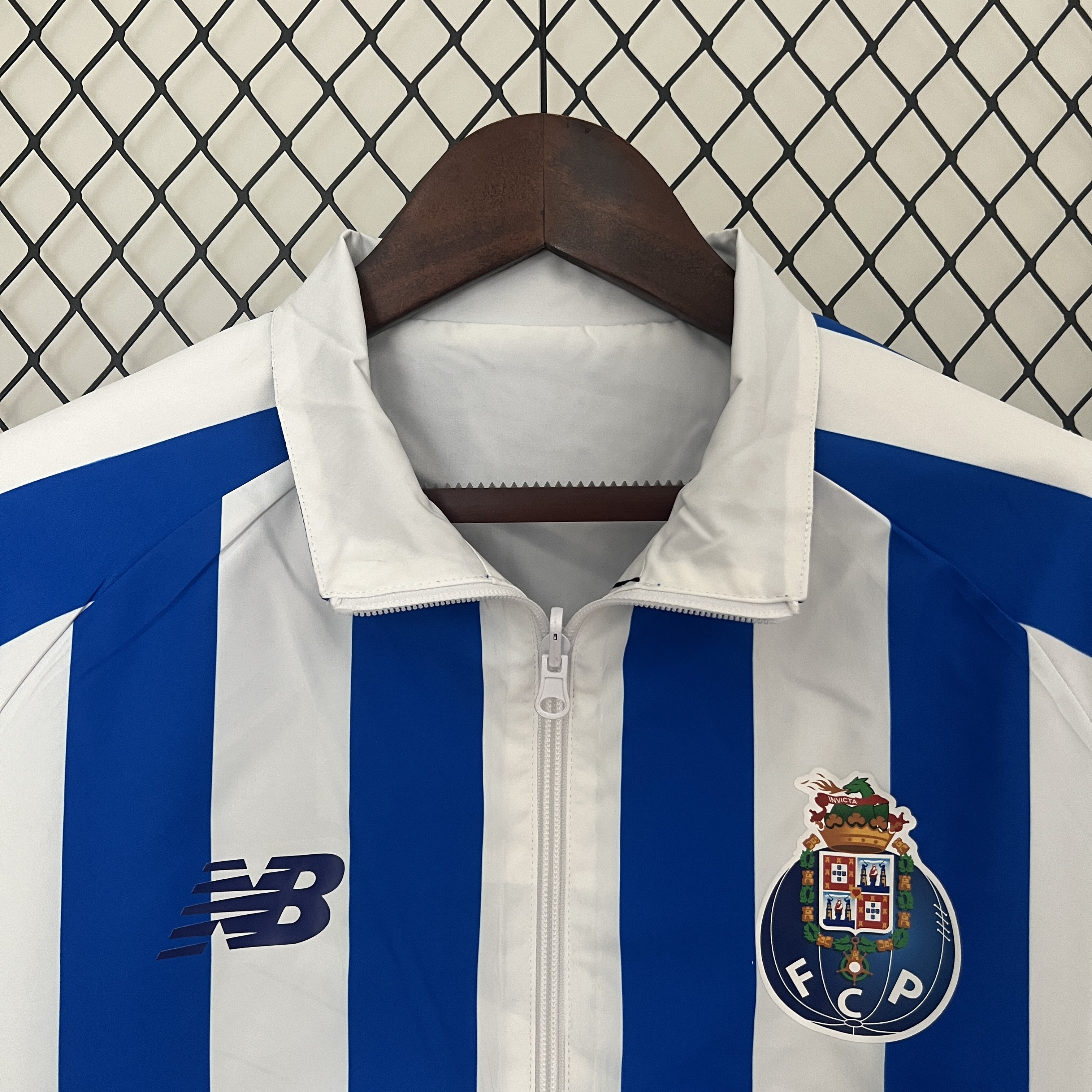 ManixJersey.com | Porto 24-25 Double Sided Reversible Windbreaker - Blue & White -Customize Name, Number and Patch | Worldwide Shipping