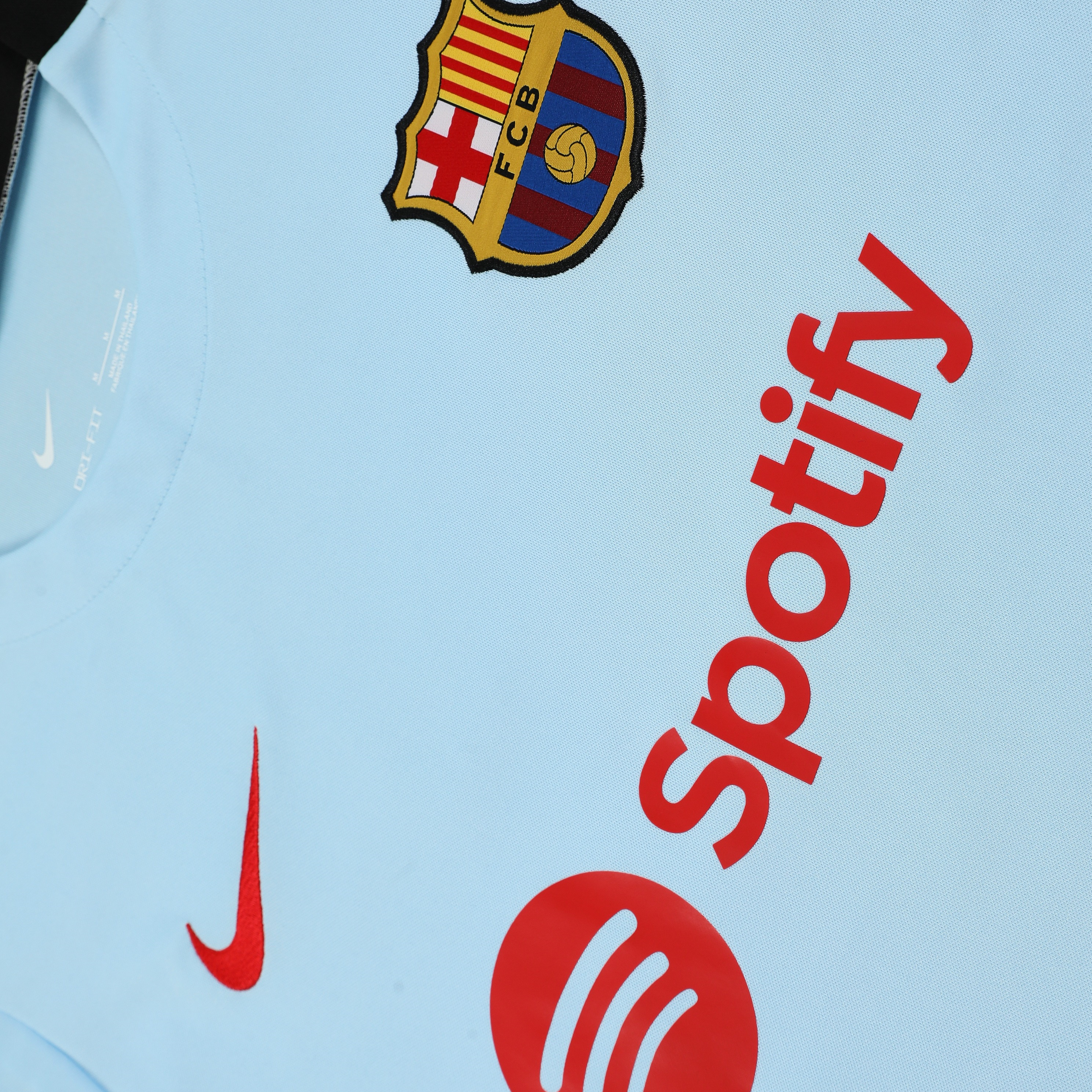 ManixJersey.com | Barcelona 24-25 Short-Sleeve Training Set - Light Blue Top & Black Shorts -Customize Name, Number and Patch | Worldwide Shipping