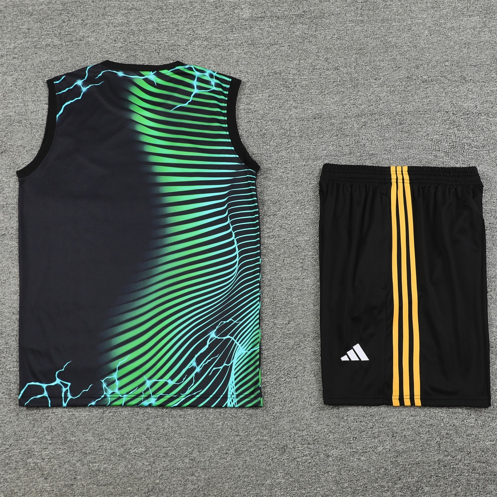 JerseysGala.com | Real Madrid 24-25 Vest Training Set - Green & Black Leopard -Customize Name, Number and Patch | Worldwide Shipping
