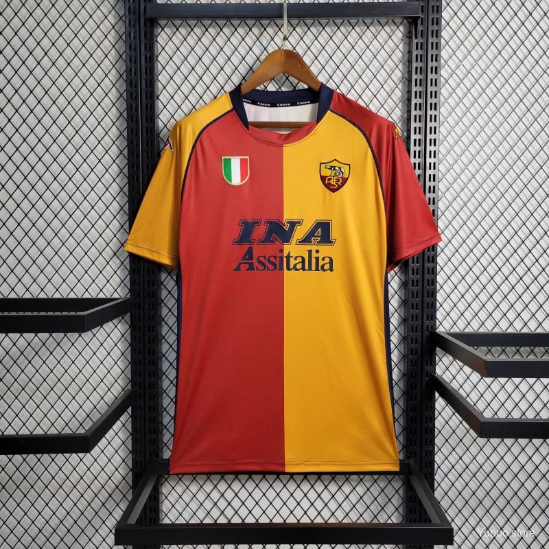 foot-Retro Roma 2001-02 European Home Jersey