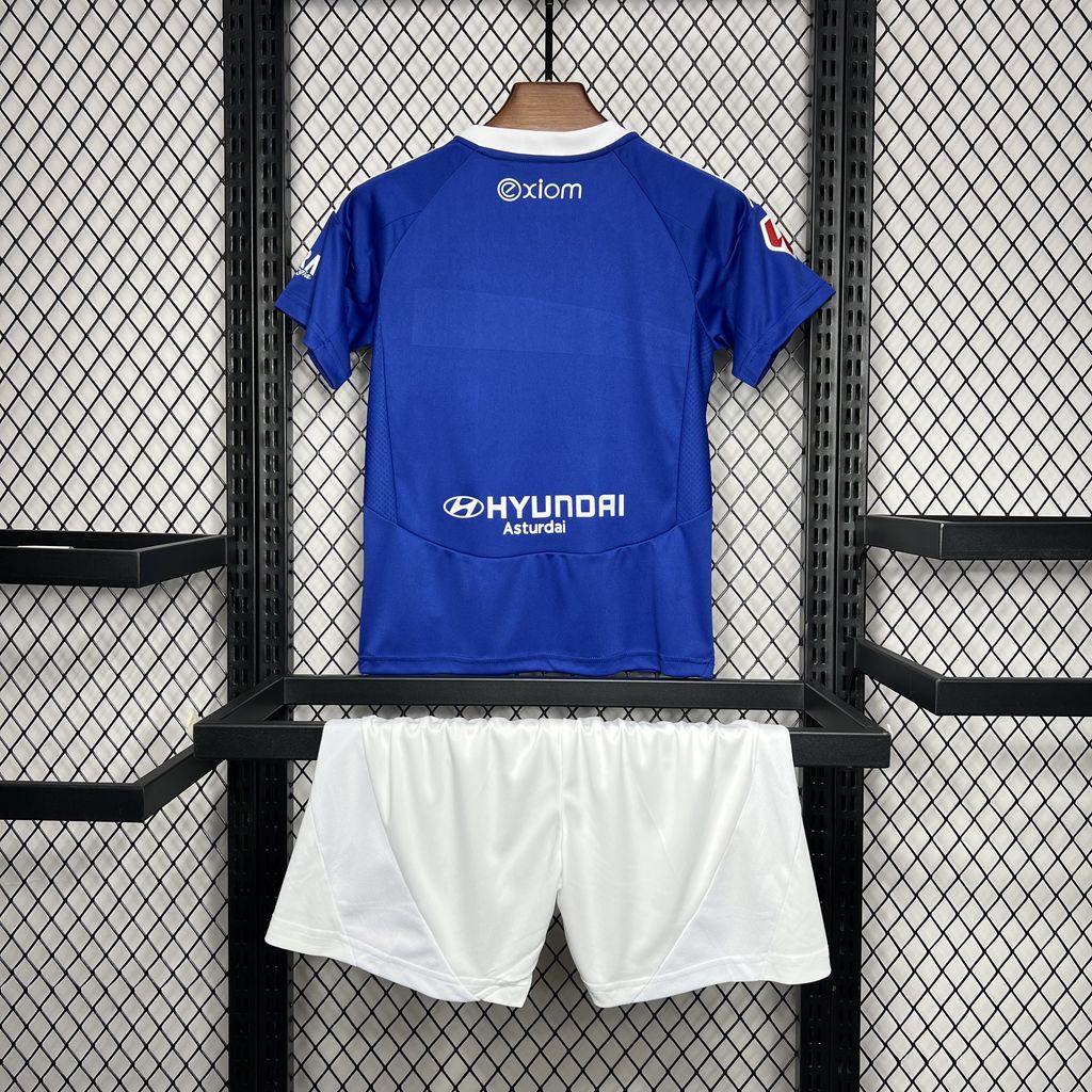ManixJersey.com | Real Oviedo 24-25 Home Kids Kit -Customize Name, Number and Patch | Worldwide Shipping