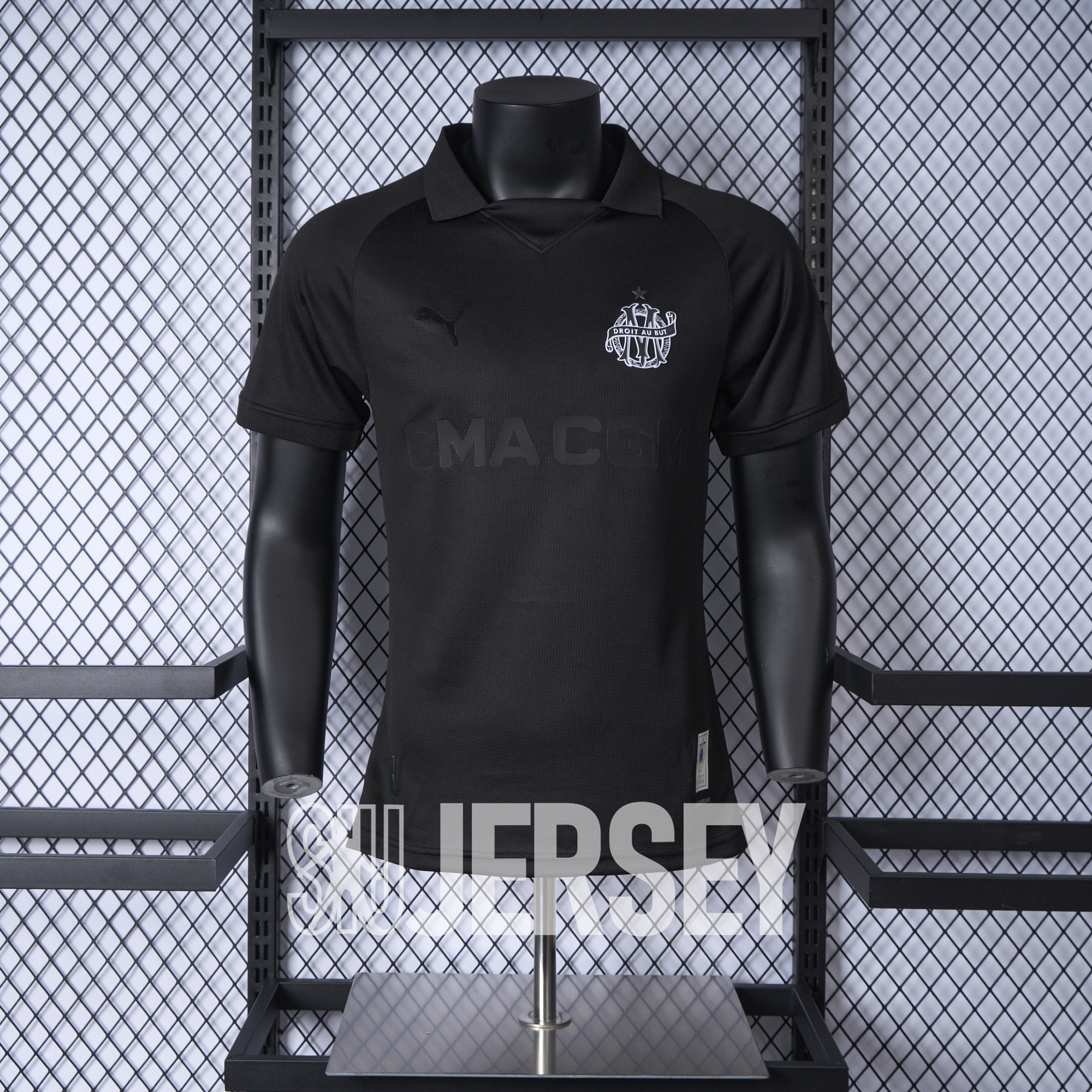 SIUjerseys-Marseille 24-25 125th Anniversary Black Jersey - Player Version