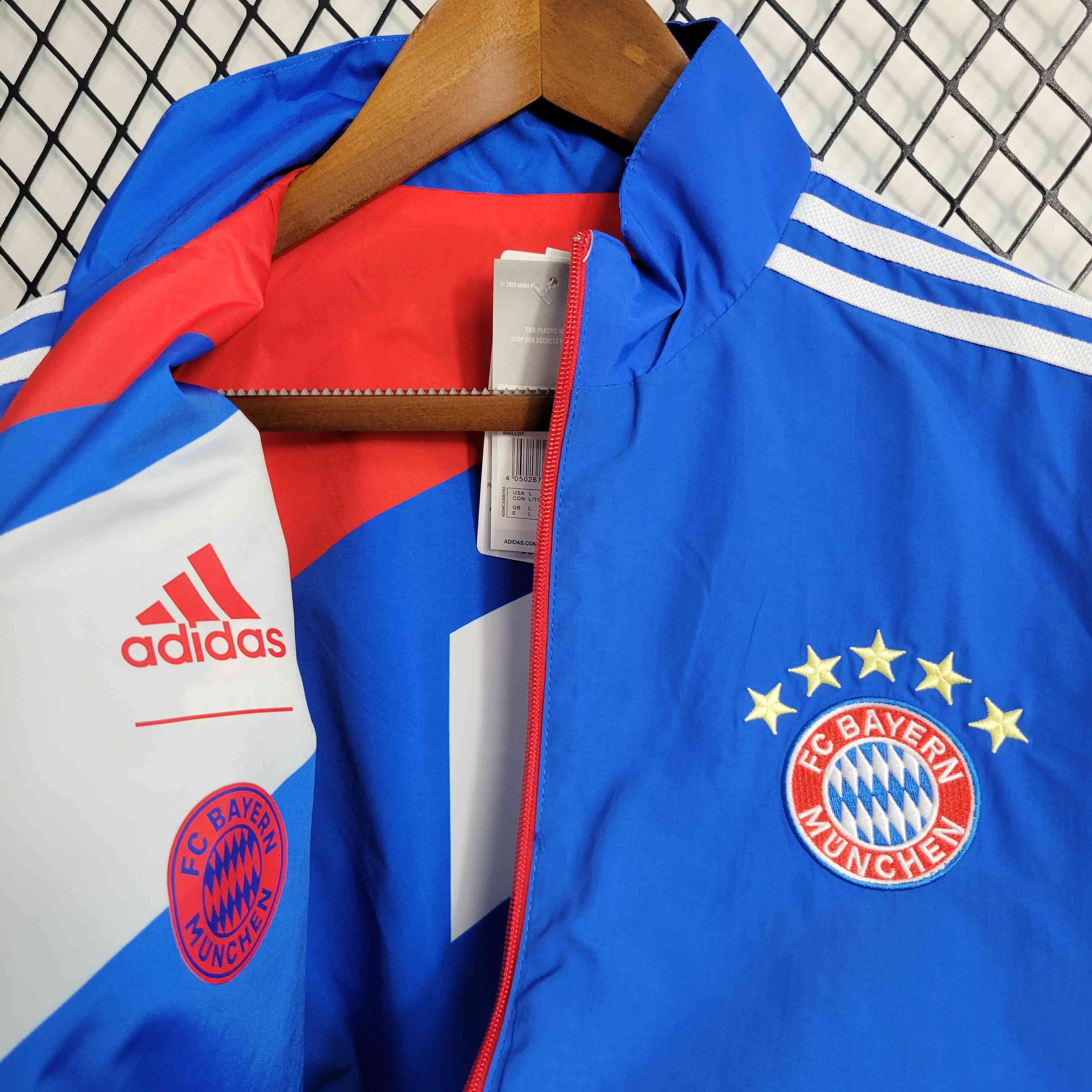 Bayern Munich 23-24 Blue Reversible Windbreaker:football jersey mysite: unitedjerseyfootball 邓江浪:football