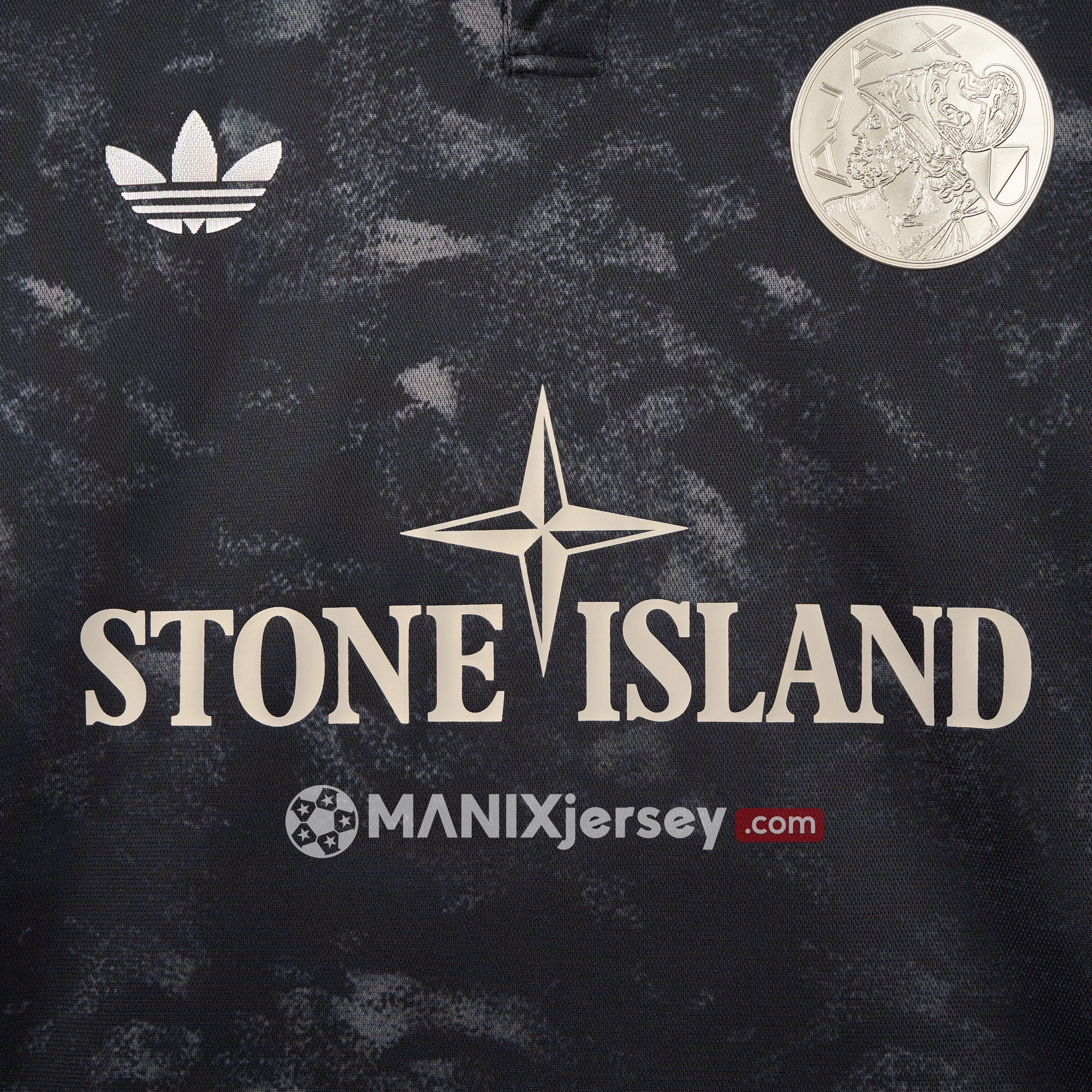 ManixJersey.com | Ajax 24-25 Stone Island Co-brand Jersey - Fans Version -Customize Name, Number and Patch | Worldwide Shipping
