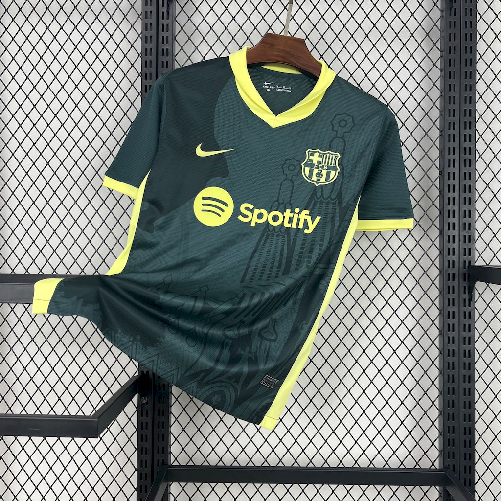 ManixJersey.com | Barcelona 24-25 Dark Green Training Jersey - Fans Version -Customize Name, Number and Patch | Worldwide Shipping