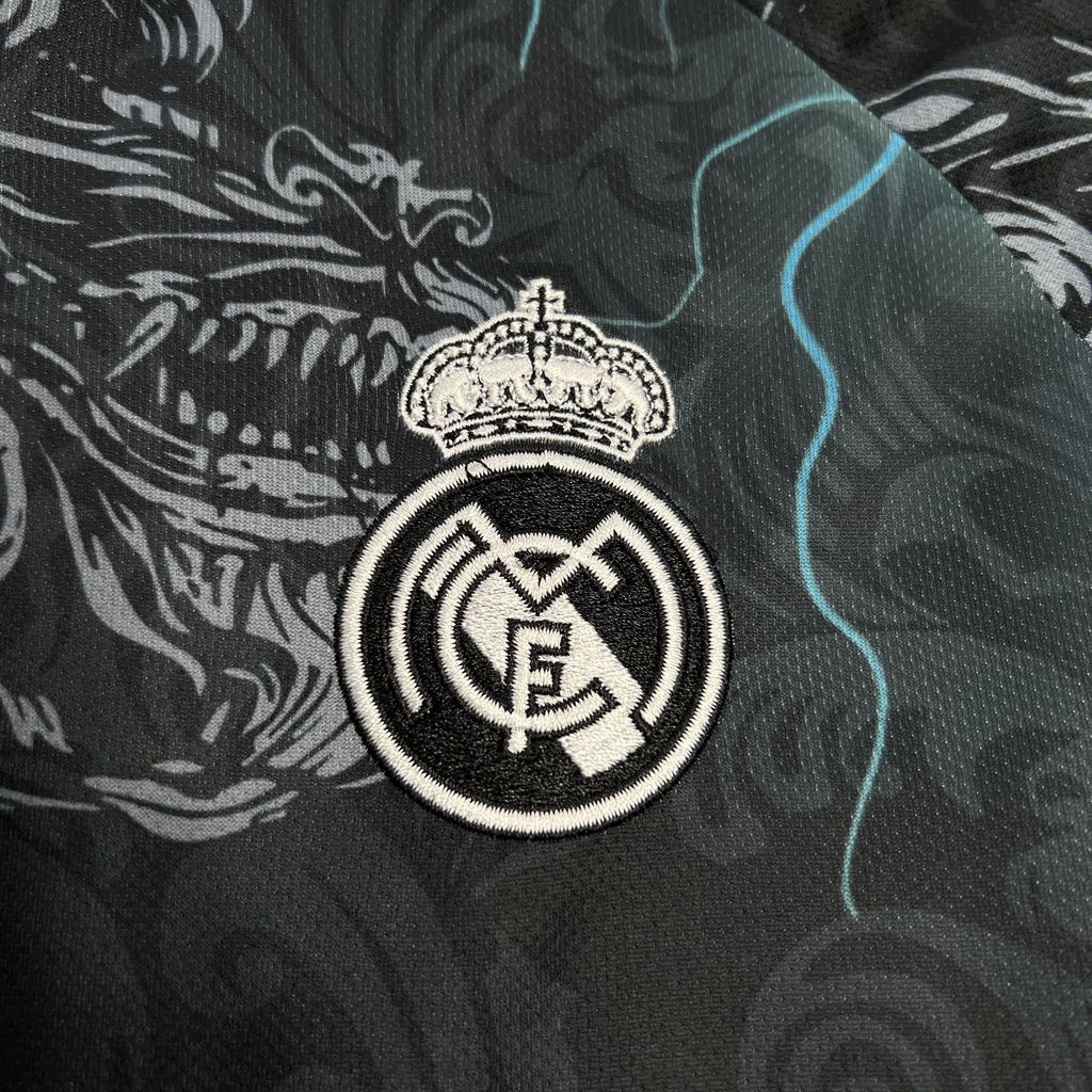 JerseysGala.com | Real Madrid 24-25 White & Blue Loong Special Edition Jersey - Fans Version -Customize Name, Number and Patch | Worldwide Shipping