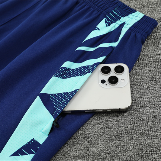 JerseysGala.com | Manchester United 24-25 Long Sleeve Training Set - Lake Blue -Customize Name, Number and Patch | Worldwide Shipping
