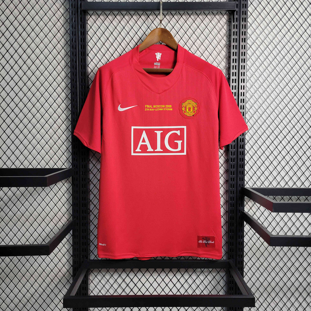 ManixJersey.com | Retro Manchester United 07-08 Home Jersey - Champions League Final Version -Customize Name, Number and Patch | Worldwide Shipping