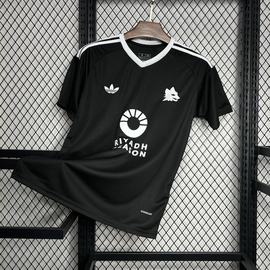 ManixJersey.com | AS Roma 24-25 Third Goalkeeper Black Jersey - Fans Version -Customize Name, Number and Patch | Worldwide Shipping