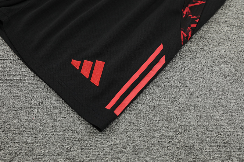 ManixJersey.com | Manchester United 24-25 Short-Sleeve Training Kids Kit - Black Red Camouflage -Customize Name, Number and Patch | Worldwide Shipping