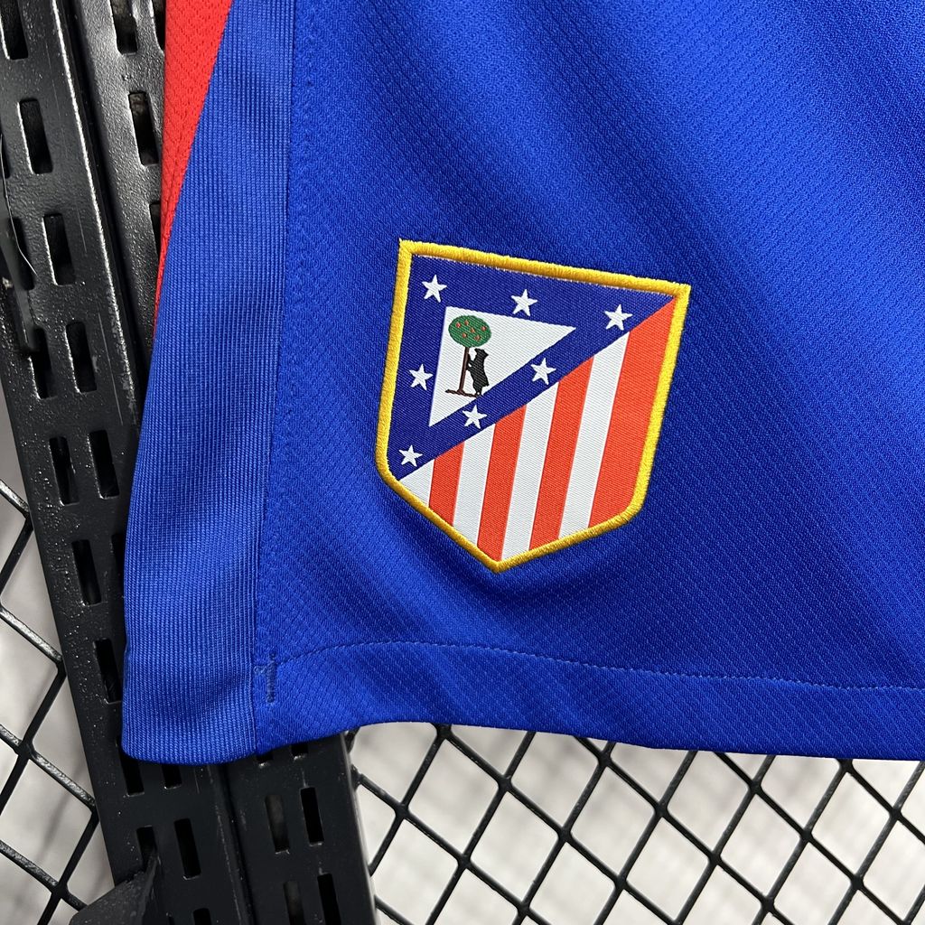 ManixJersey.com | Atletico Madrid 24-25 Home Stadium Shorts - Fans Version -Customize Name, Number and Patch | Worldwide Shipping