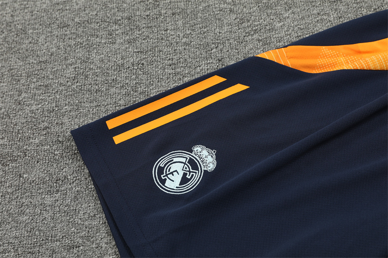 JerseysGala.com | Real Madrid 24-25 Short-Sleeve Training Kids Kit - White & Deep Blue -Customize Name, Number and Patch | Worldwide Shipping