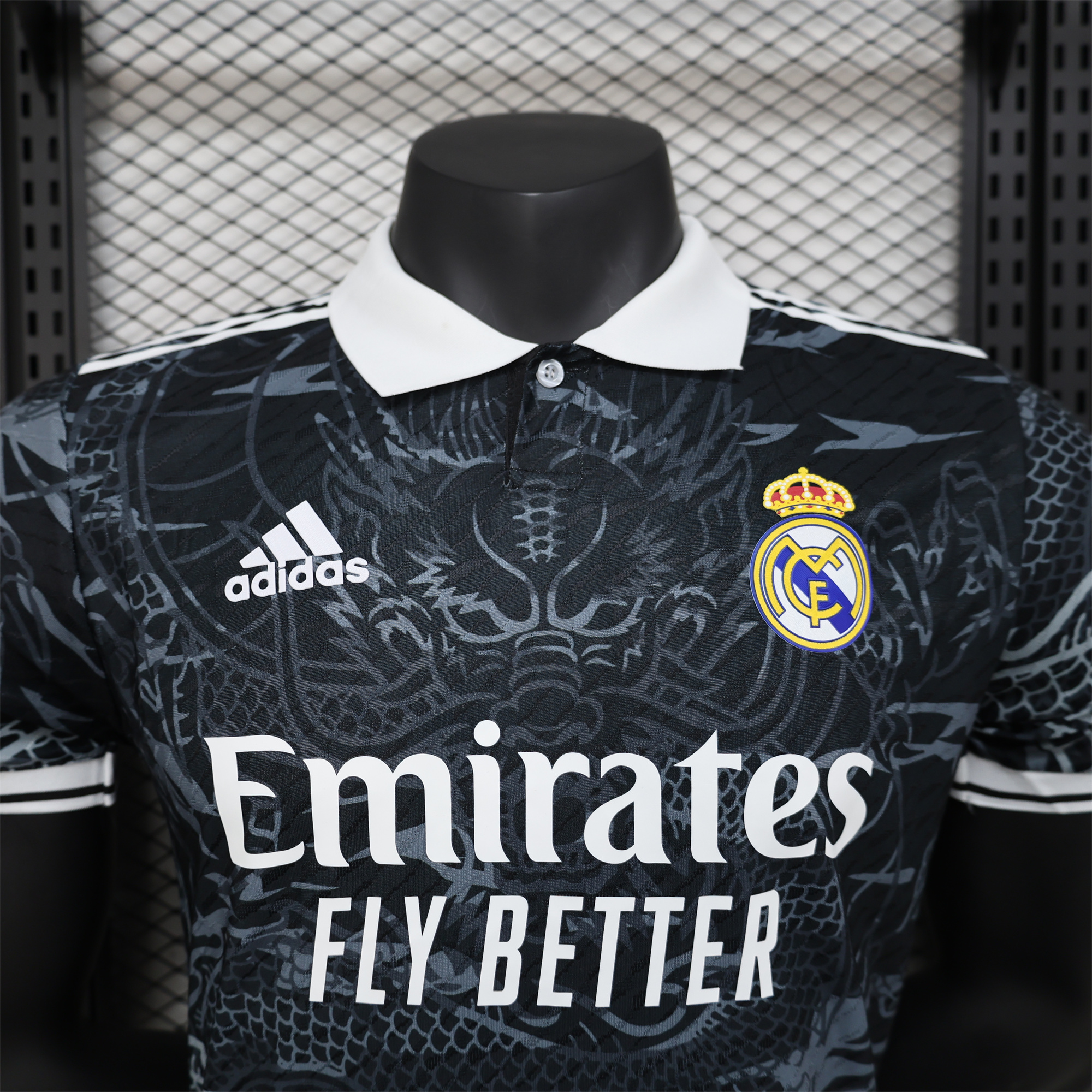JerseysGala.com | Real Madrid 24-25 Black White Loong Jersey - Player Version -Customize Name, Number and Patch | Worldwide Shipping