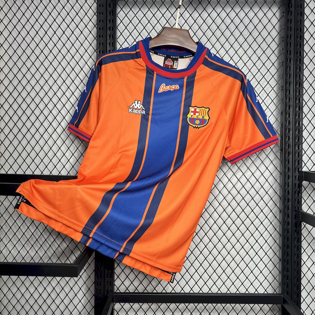 ManixJersey.com | Retro Barcelona 1997-98 Away Jersey -Customize Name, Number and Patch | Worldwide Shipping