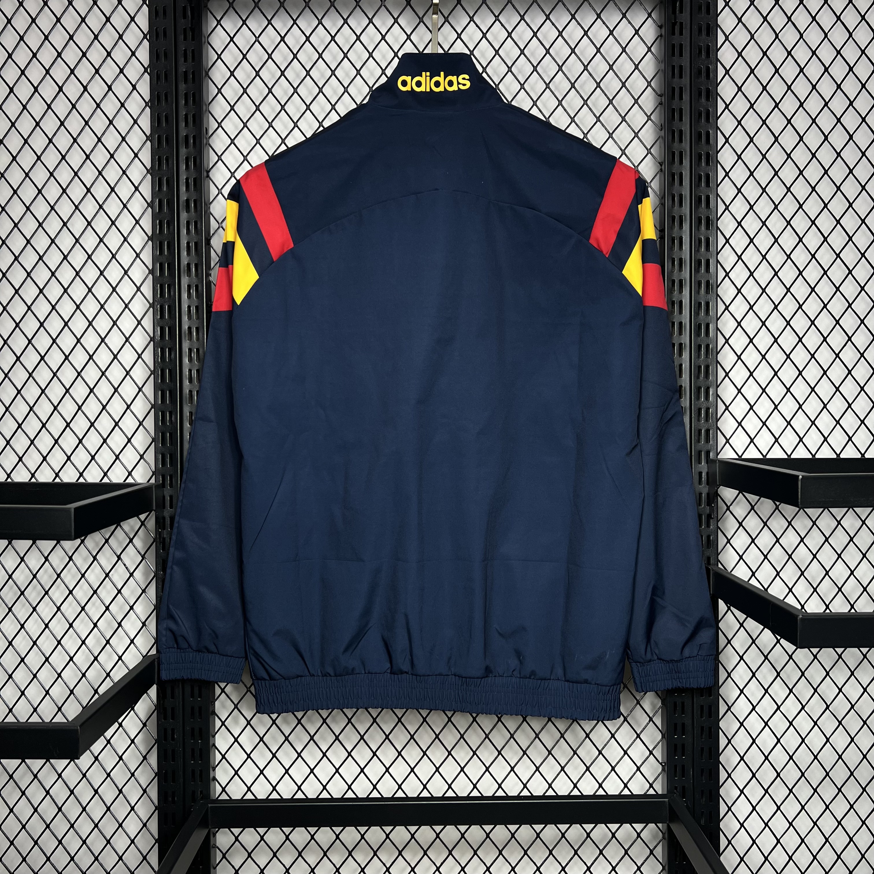 JerseysGala.com | Spain 2024 Retro Style Player Windbreaker Jacket - Deep Blue -Customize Name, Number and Patch | Worldwide Shipping