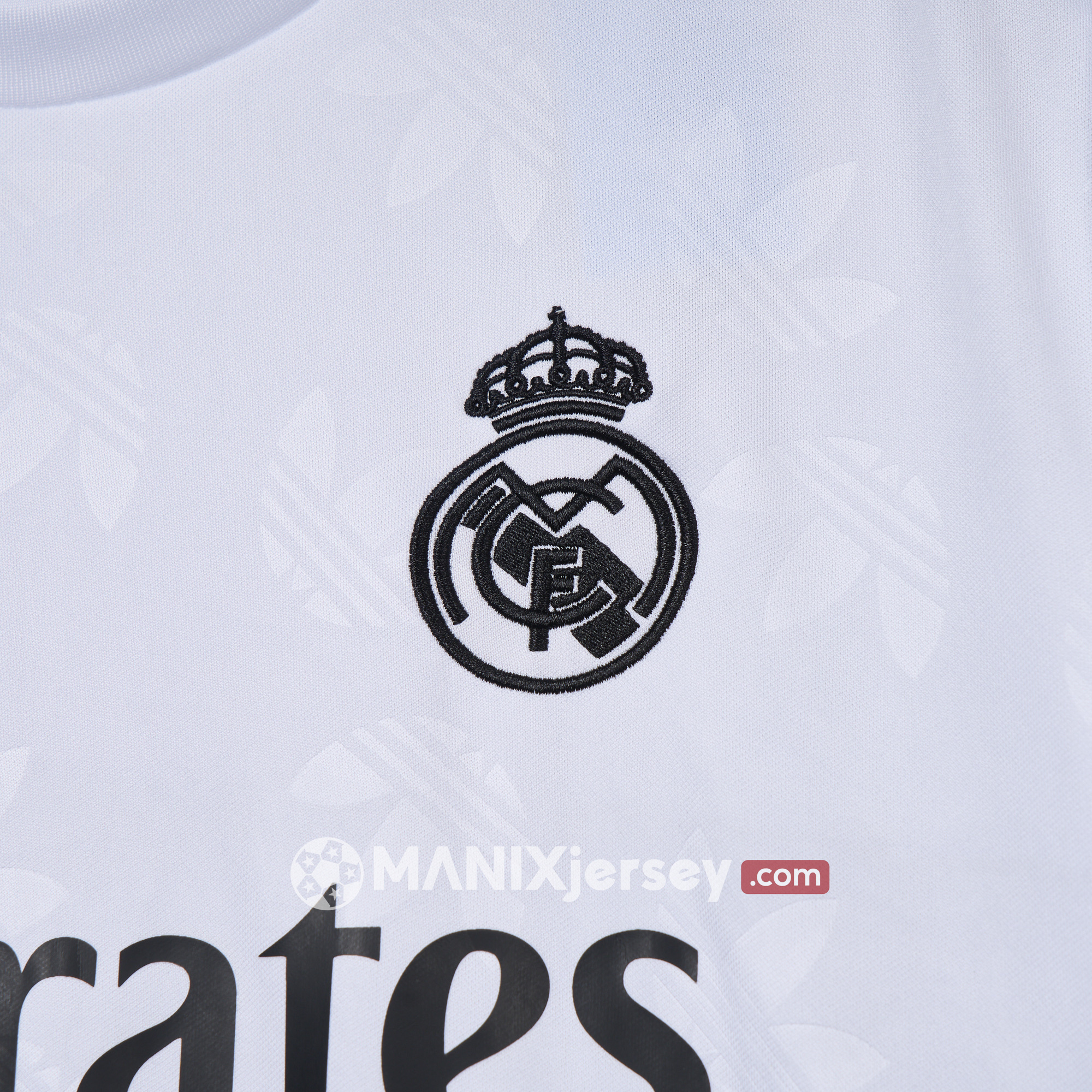 ManixJersey.com | Real Madrid 24-25 Trefoil White Jersey - Fans Version -Customize Name, Number and Patch | Worldwide Shipping