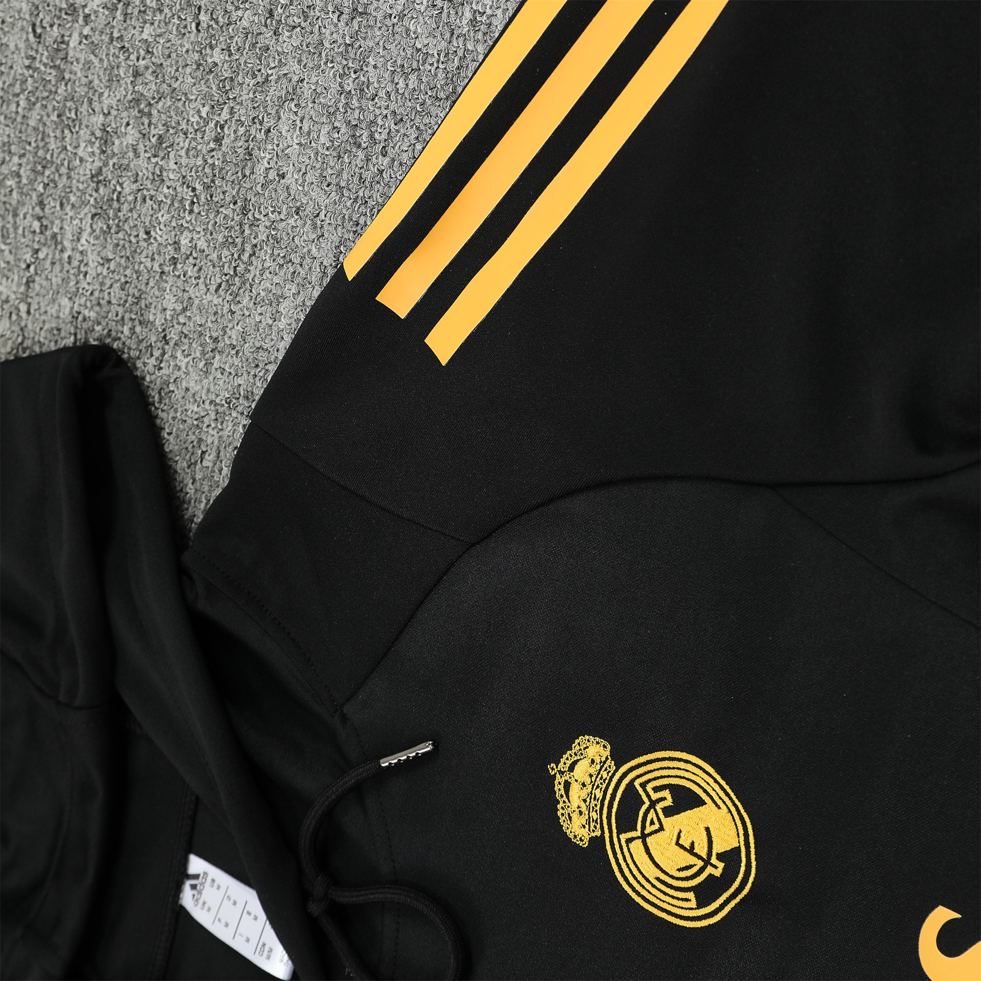JerseysGala.com | Real Madrid 24-25 Long Sleeve Training Set - Black Gold -Customize Name, Number and Patch | Worldwide Shipping