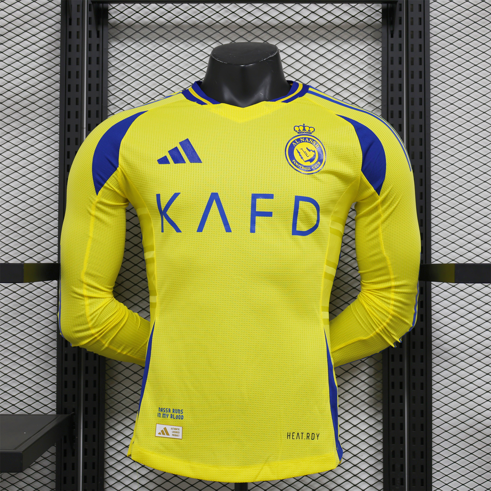 JerseysGala.com | Al Nassr Riyadh Victory 24-25 Home Long Sleeve Jersey - Player Version -Customize Name, Number and Patch | Worldwide Shipping