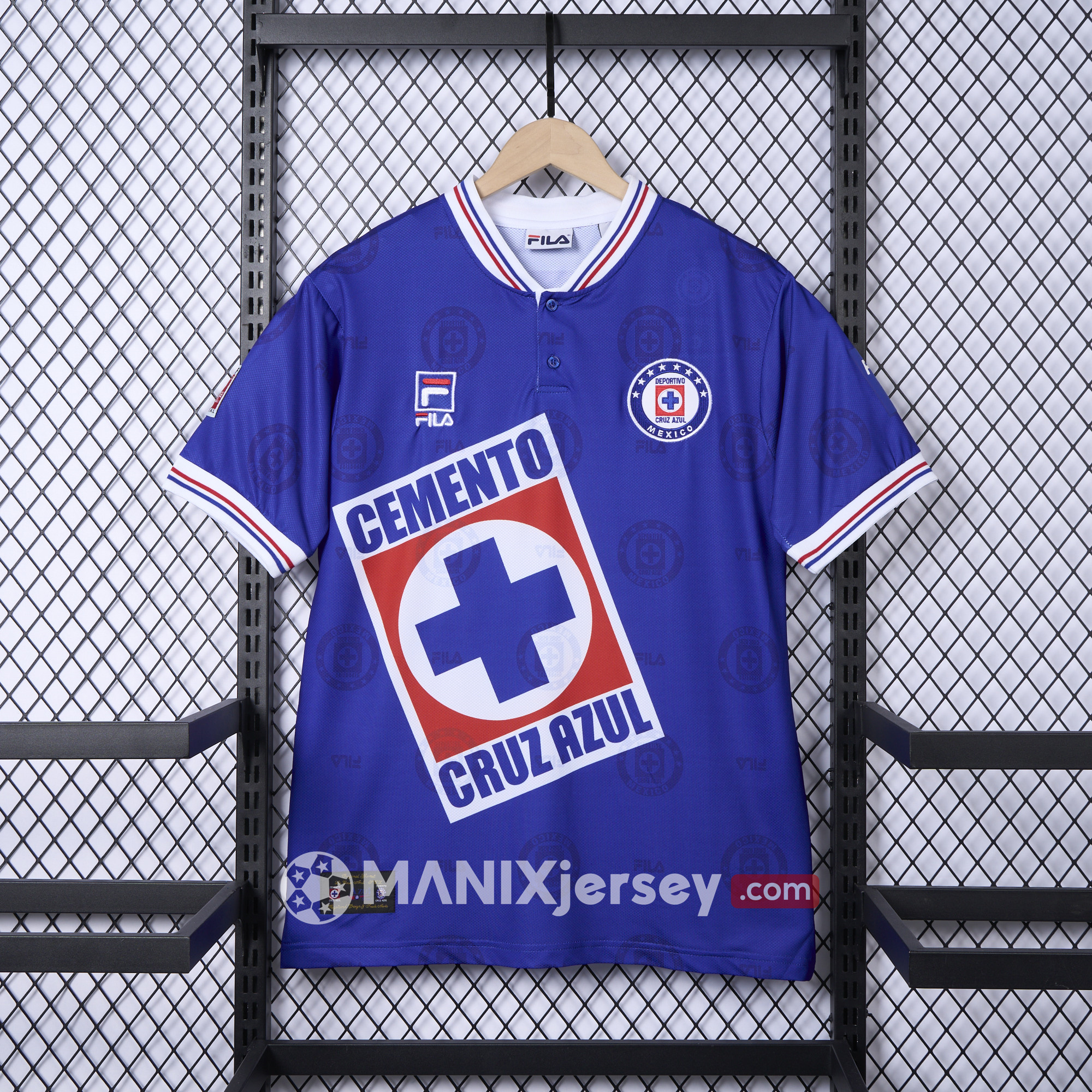 ManixJersey.com | Retro Cruz Azul 1998-99 Home Stadium Jersey - Fans Version -Customize Name, Number and Patch | Worldwide Shipping