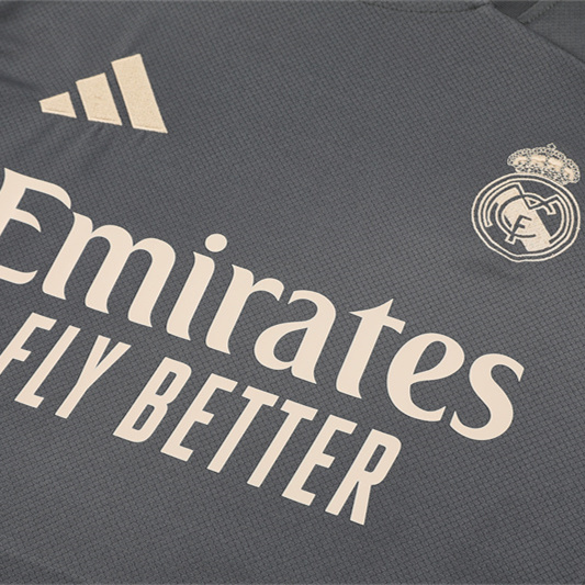 ManixJersey.com | Real Madrid 24-25 Kids Short-Sleeve Training Set - Deep Grey -Customize Name, Number and Patch | Worldwide Shipping