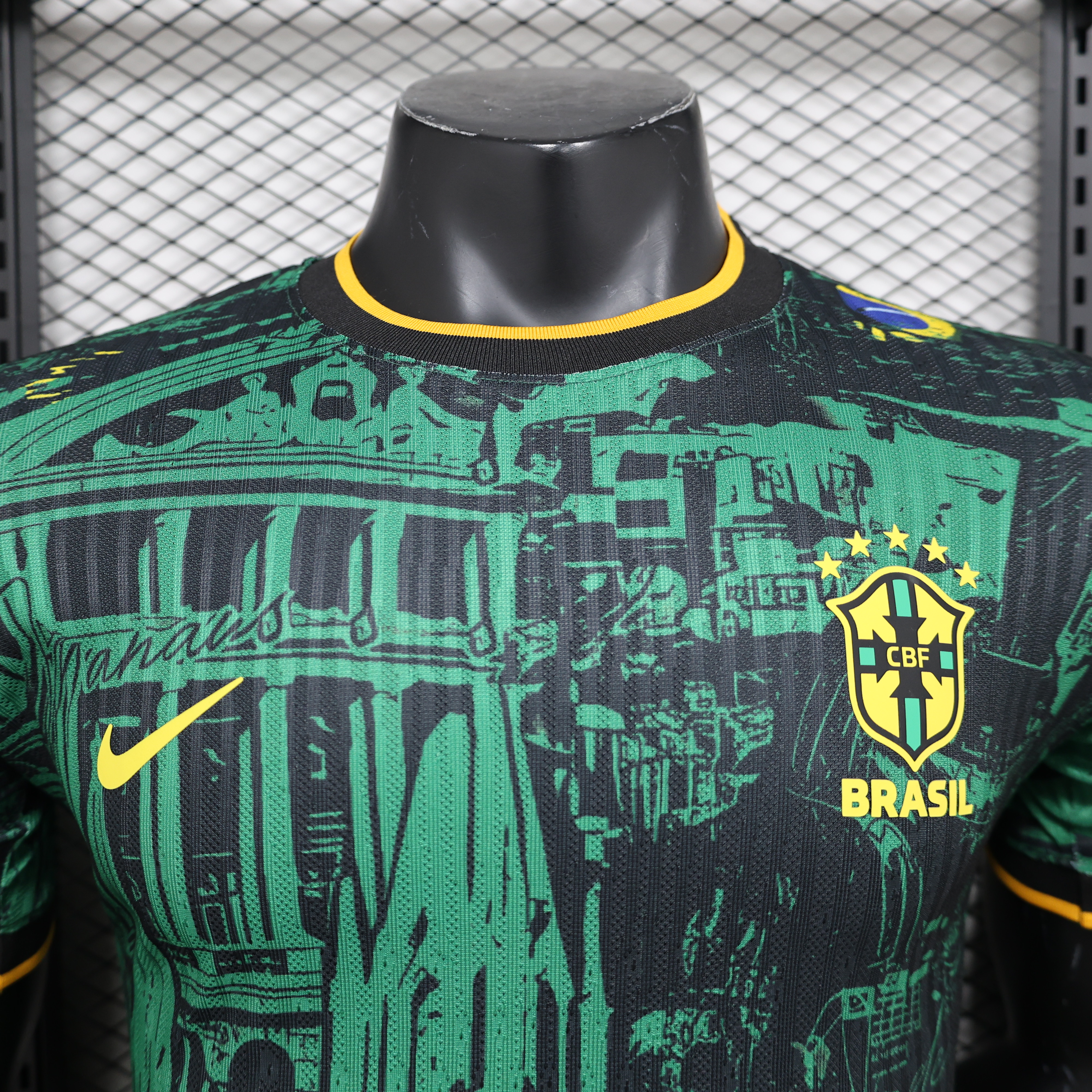 SIUjerseys-Brazil 2024 Black and Green Church Jersey - Player Version