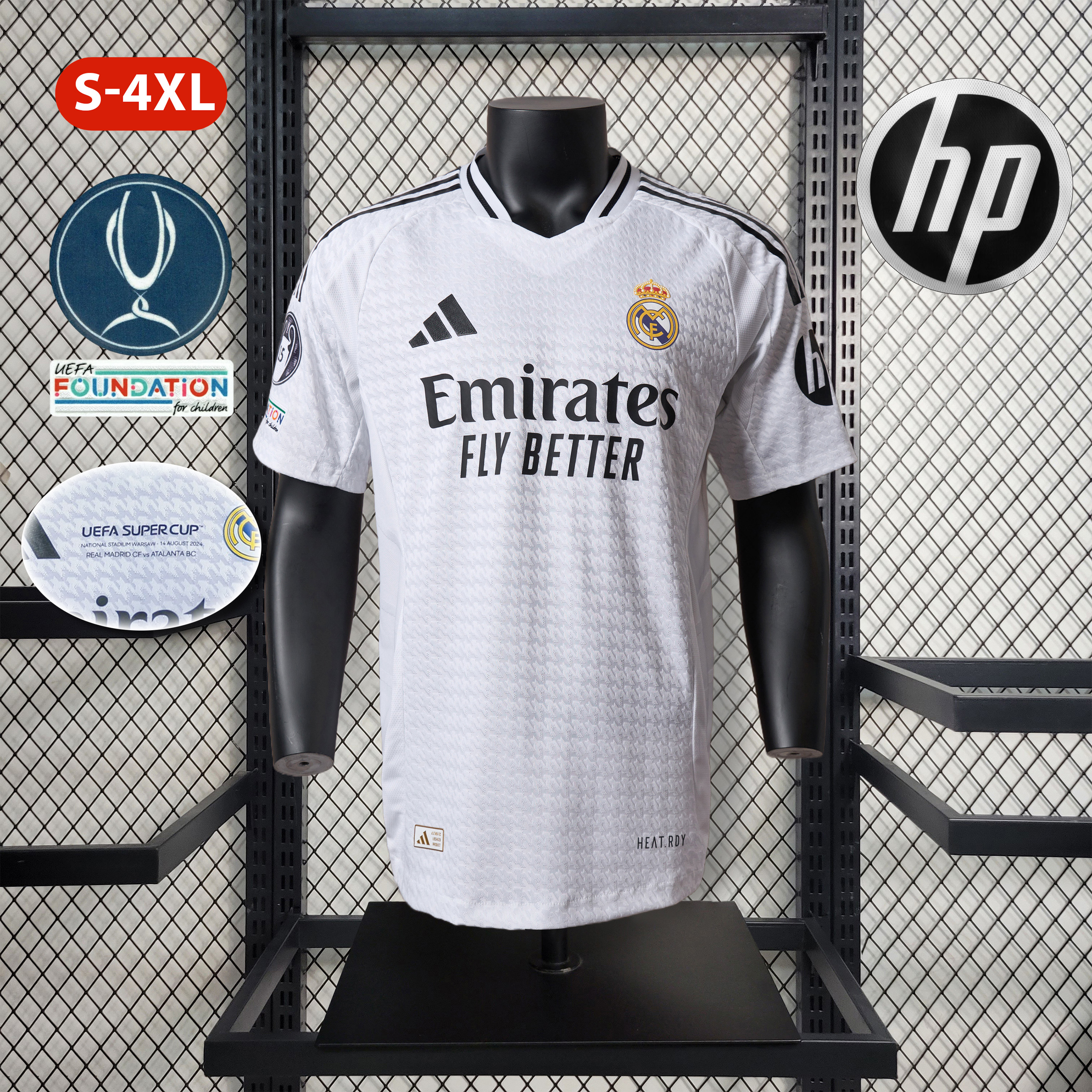 JerseysGala.com | UEFA SUPER CUP - Real Madrid 24-25 Home Stadium Jersey - Player Version -Customize Name, Number and Patch | Worldwide Shipping