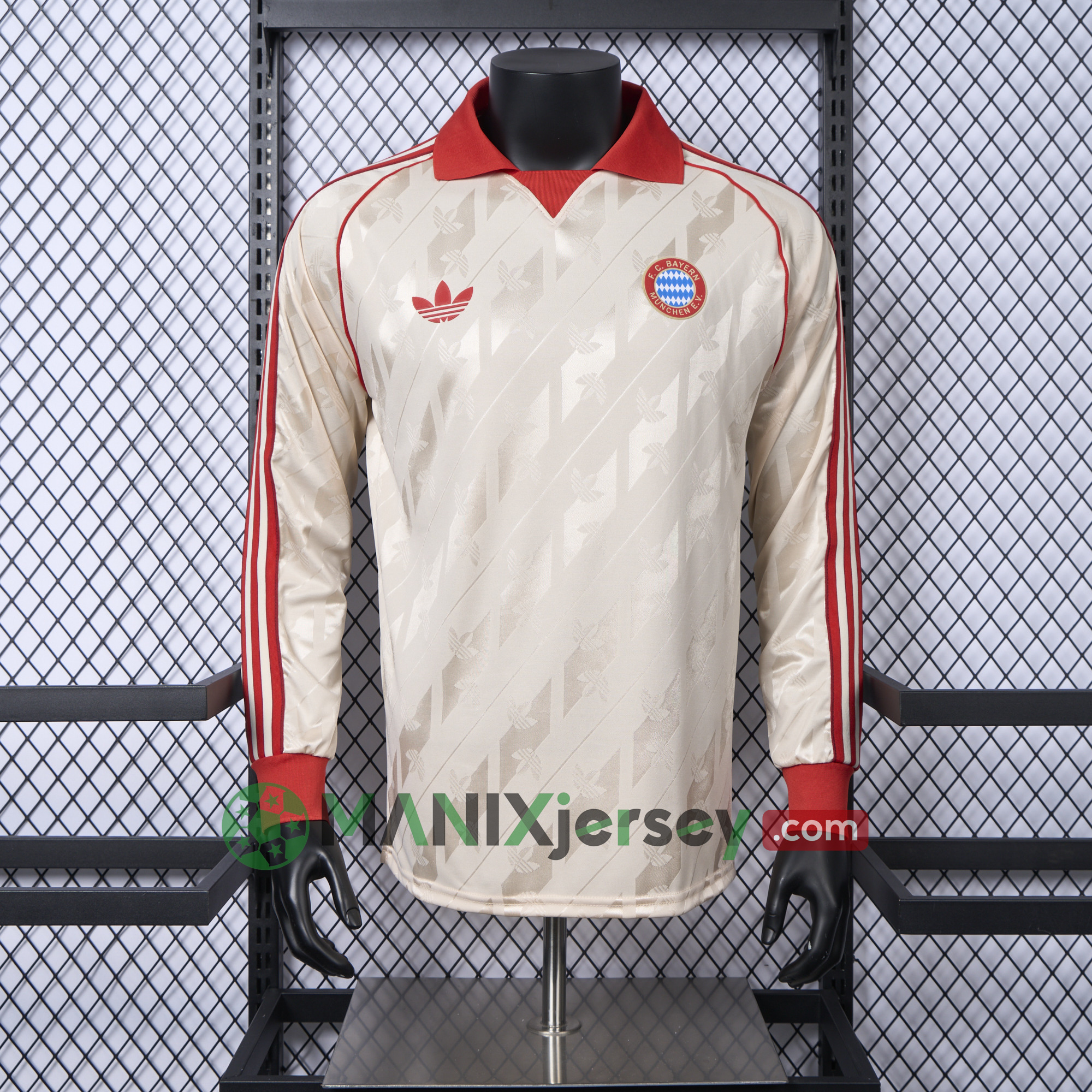 ManixJersey.com | Bayern Munich 24-25 Originals LFSTLR Long Sleeve Off White Jersey - Player Version -Customize Name, Number and Patch | Worldwide Shipping