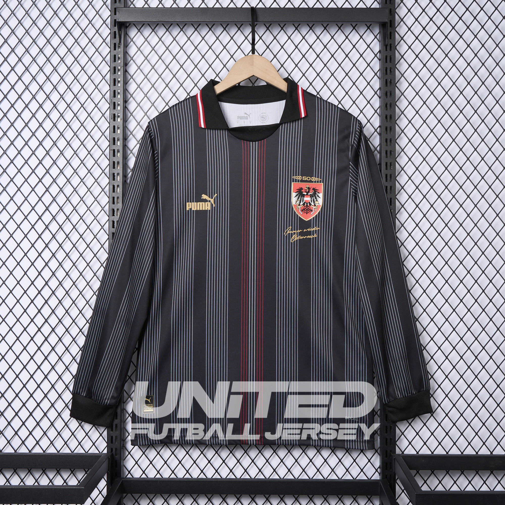 unitedfutballjersey-Austria 2024 50th Anniversary Long Sleeve Jersey - Fans Version