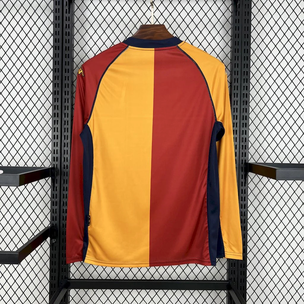 JerseysGala.com | Retro Roma 2001-02 Home Long Sleeves Jersey -Customize Name, Number and Patch | Worldwide Shipping
