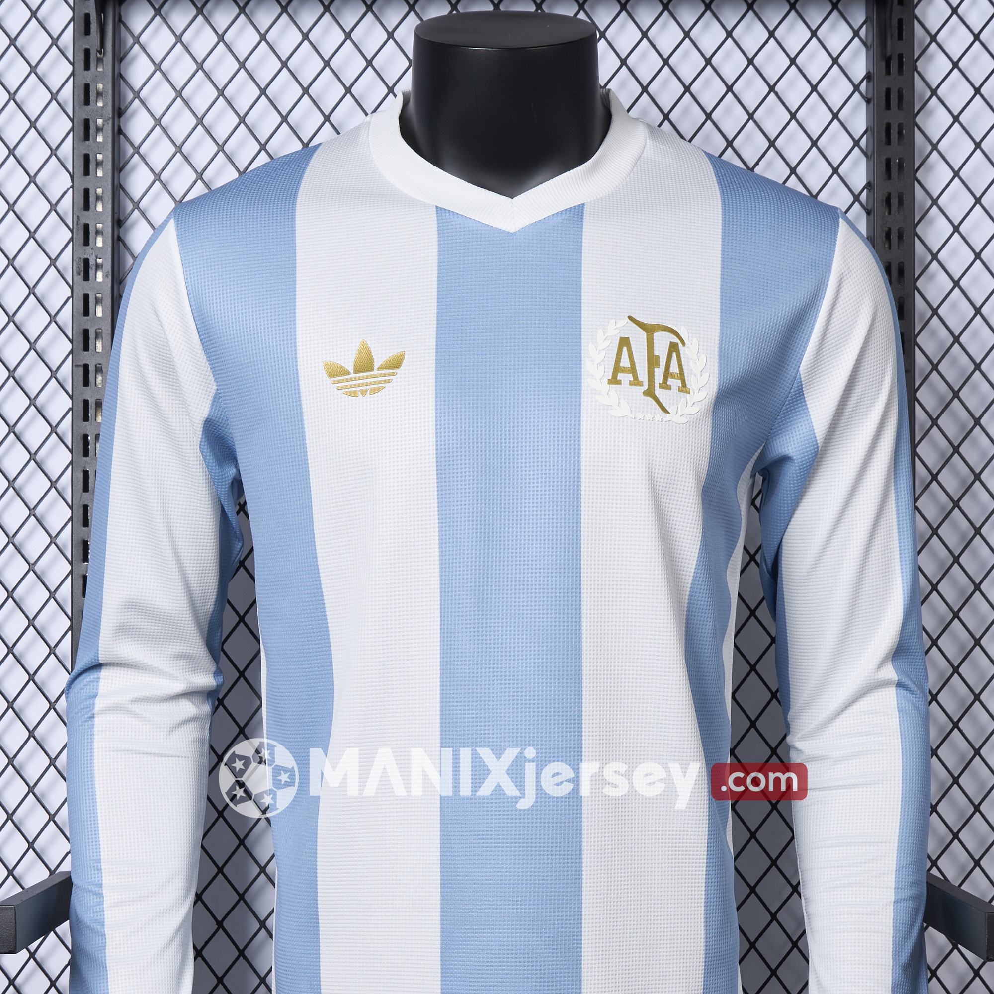 ManixJersey.com | Argentina 24-25 Adi 50 Years Anniversary Long Sleeve Jersey - Player Version -Customize Name, Number and Patch | Worldwide Shipping