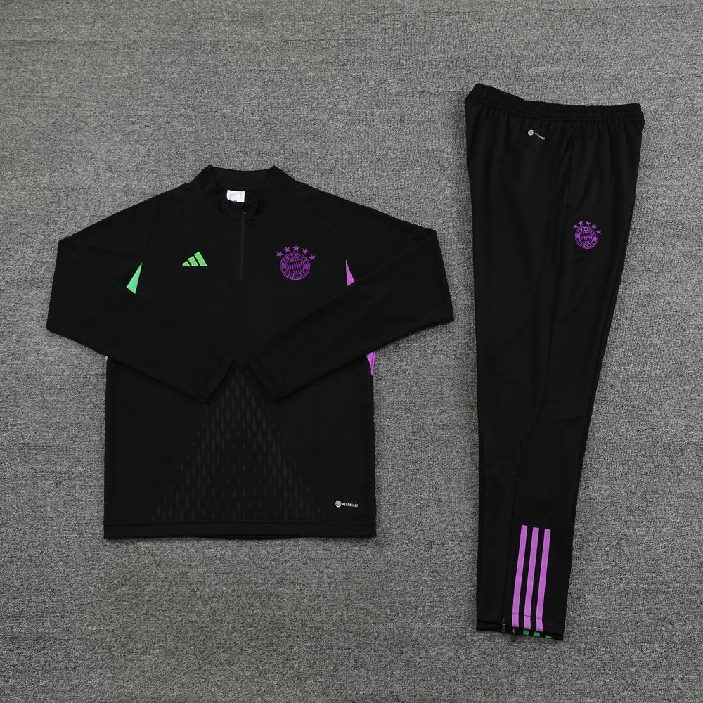 Bayern Munich 23-24 Long Sleeve Training Set - Black (No chest advertising):football jersey mysite: unitedjerseyfootball 邓江浪:football