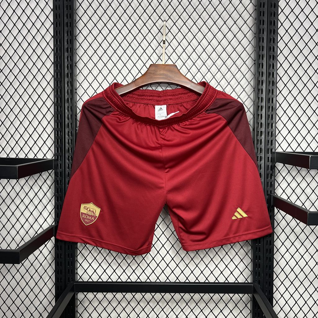 JerseysGala.com | AS Roma 24-25 Home Stadium Shorts - Fans Version -Customize Name, Number and Patch | Worldwide Shipping