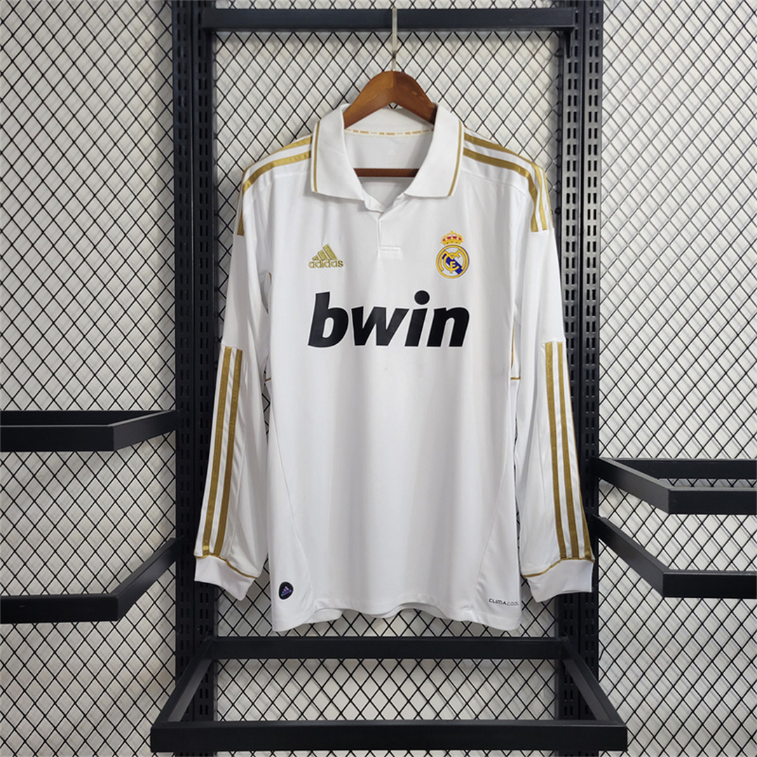 JerseysGala.com | Real Madrid Retro 11-12 Home Long Sleeve Jersey -Customize Name, Number and Patch | Worldwide Shipping