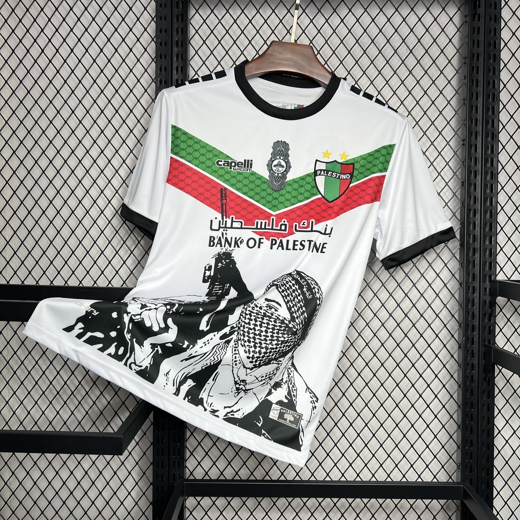 ManixJersey.com | Club Deportivo Palestino 24-25 White Graffiti Jersey - Fans Version -Customize Name, Number and Patch | Worldwide Shipping