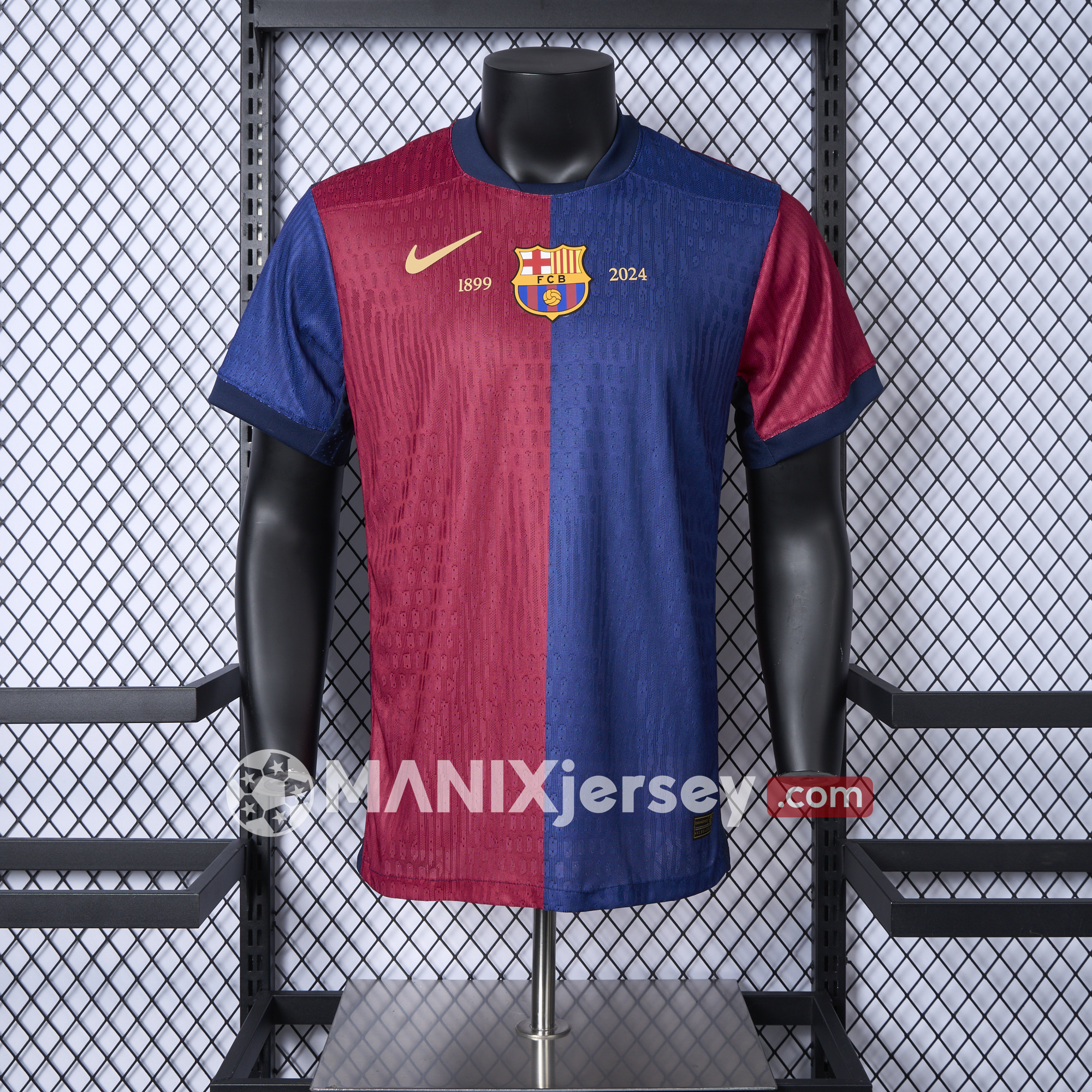 ManixJersey.com | Barcelona 24-25 Home Unsponsored Anniversary Jersey - Player Version -Customize Name, Number and Patch | Worldwide Shipping