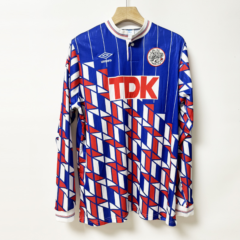 Higojerseys-Retro Ajax 1990 Away Long Sleeve Jersey