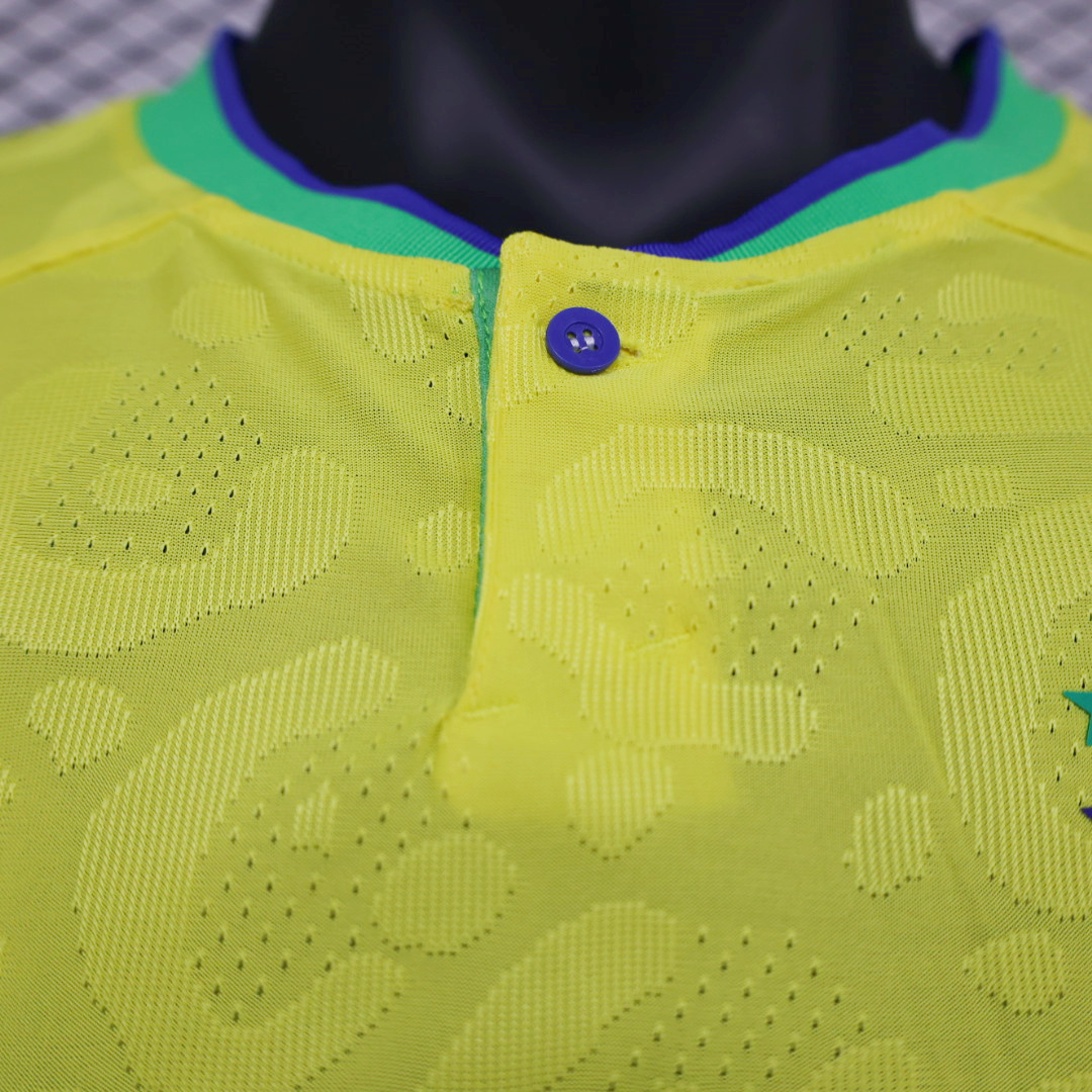 unitedfutballjersey-Brazil 22-23 Home Long Sleeve Jersey - Player Version