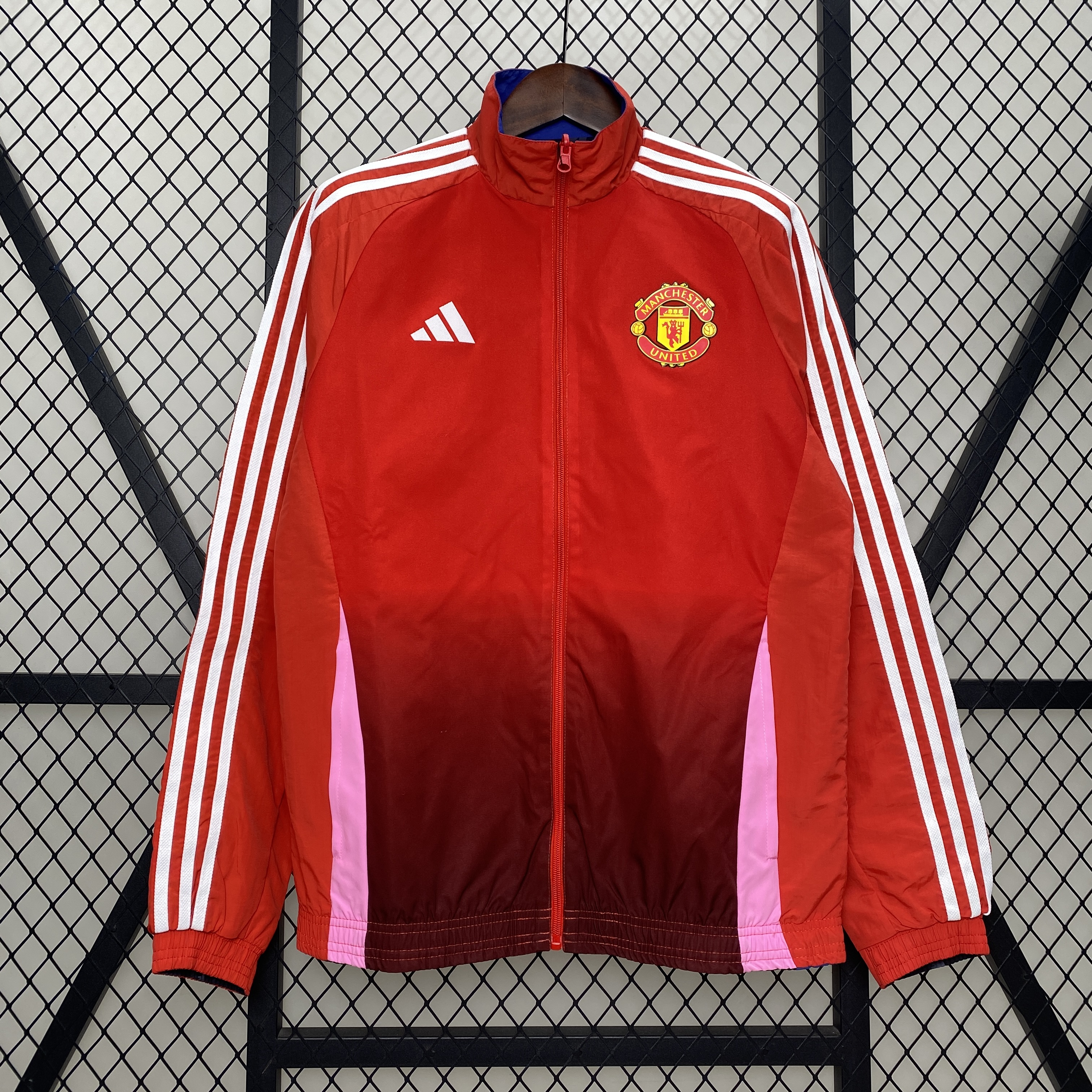 unitedfutballjersey-Manchester United 24-25 Double Sided Reversible Windbreaker - Home & Away Jersey Style