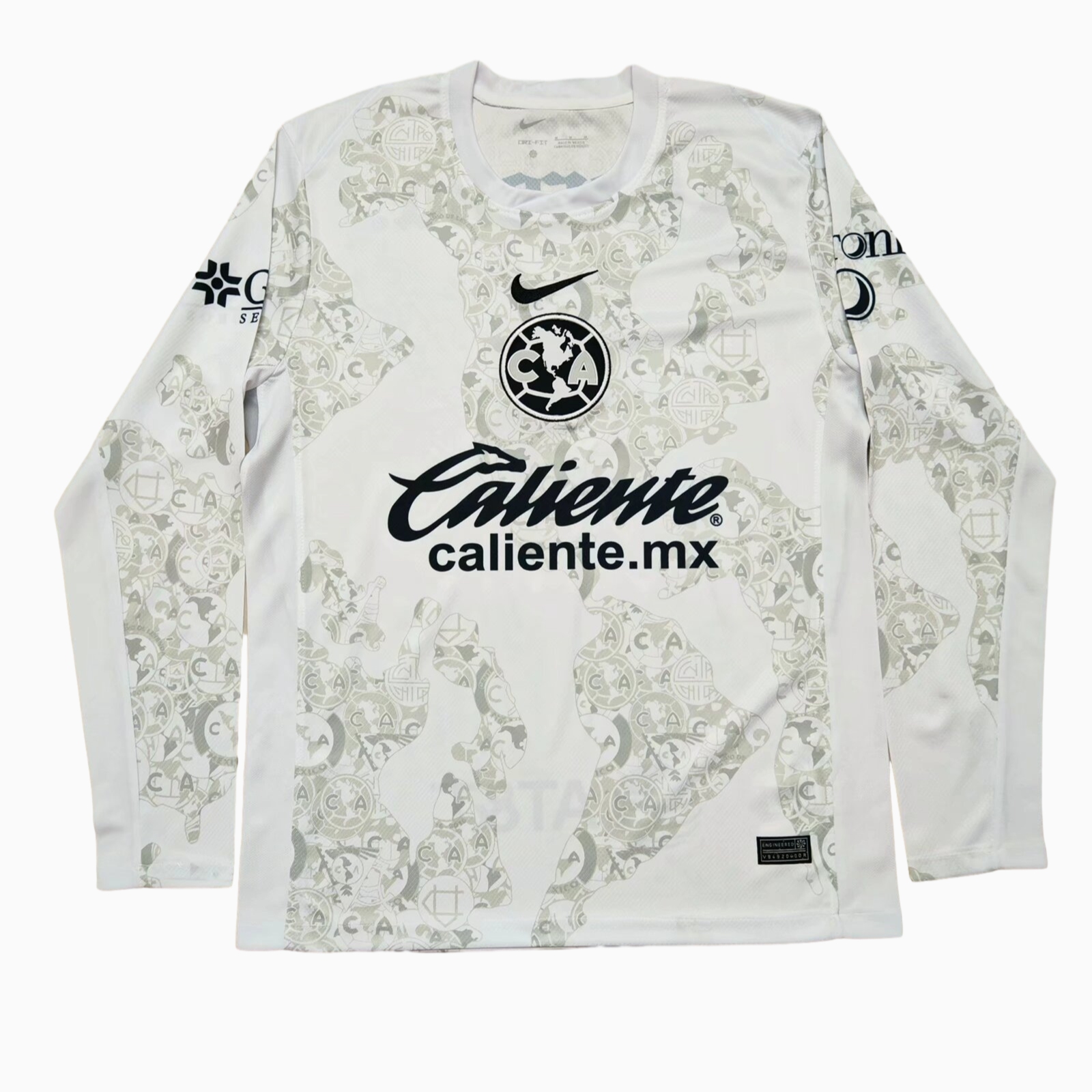 unitedfutballjersey-Club América 24-25 White Goalkeeper Long Sleeves Jersey - Fans Version