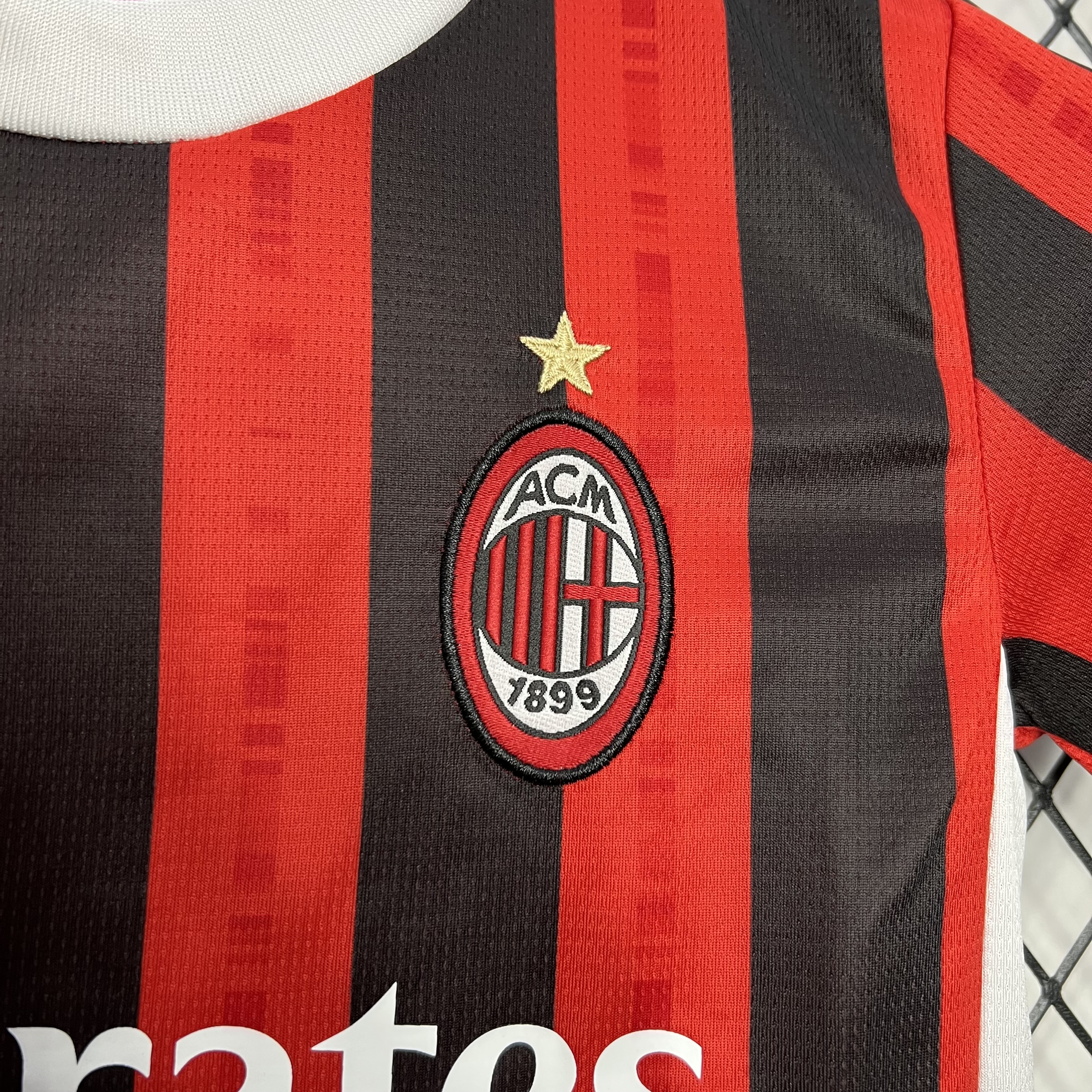 ManixJersey.com | AC Milan 24-25 Home Stadium Kids Kit -Customize Name, Number and Patch | Worldwide Shipping
