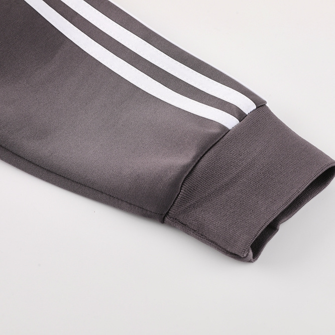 JerseysGala.com | Real Madrid 24-25 Trefoil Vintage Jacket Training Tracksuit - Grey -Customize Name, Number and Patch | Worldwide Shipping