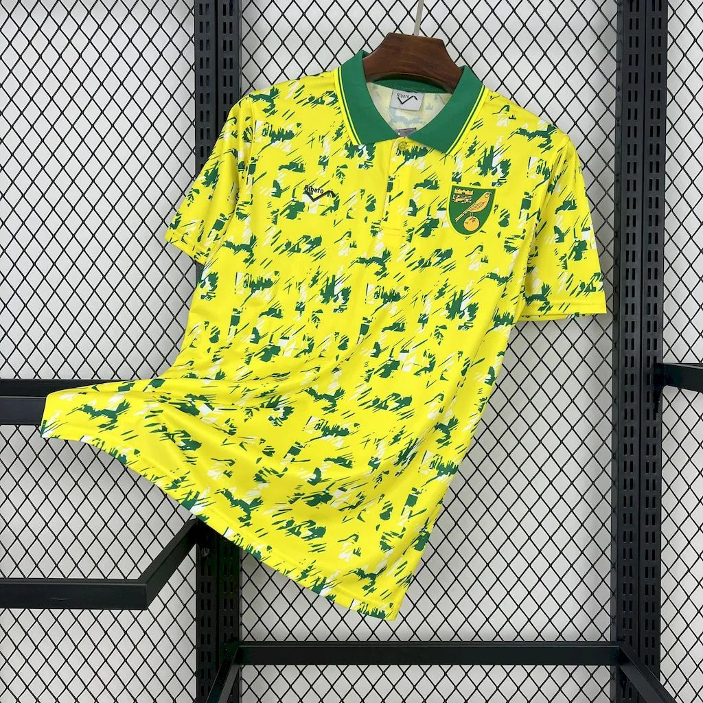 ManixJersey.com | Retro Norwich City 1992-94 Home Unsponsored Jersey -Customize Name, Number and Patch | Worldwide Shipping