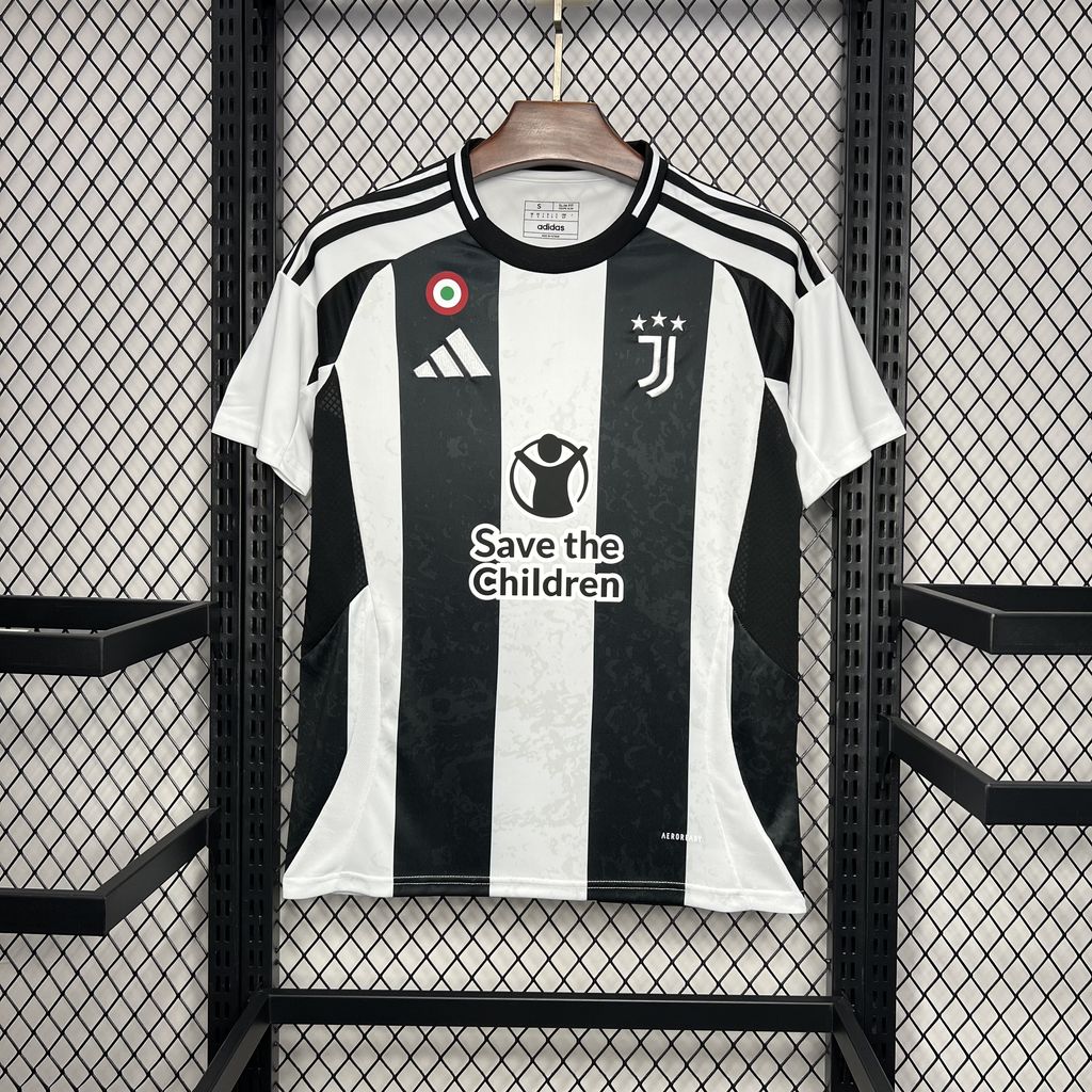 JerseysGala.com | Juventus 24-25 Home Stadium Jersey With Chest Patch - Fans Version -Customize Name, Number and Patch | Worldwide Shipping
