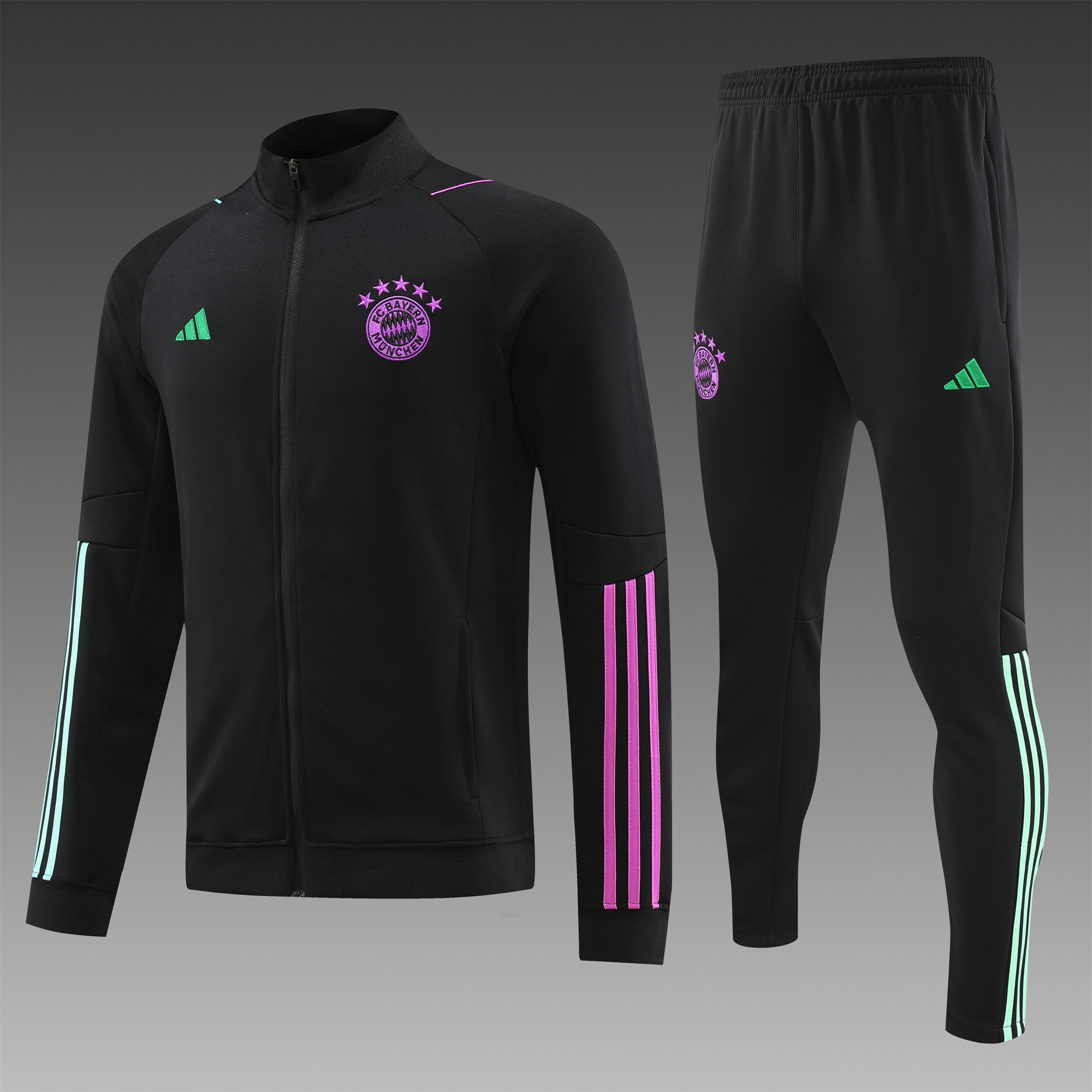 Bayern Munich 23-24 Jacket Training Tracksuit Black:football jersey mysite: unitedjerseyfootball 邓江浪:football