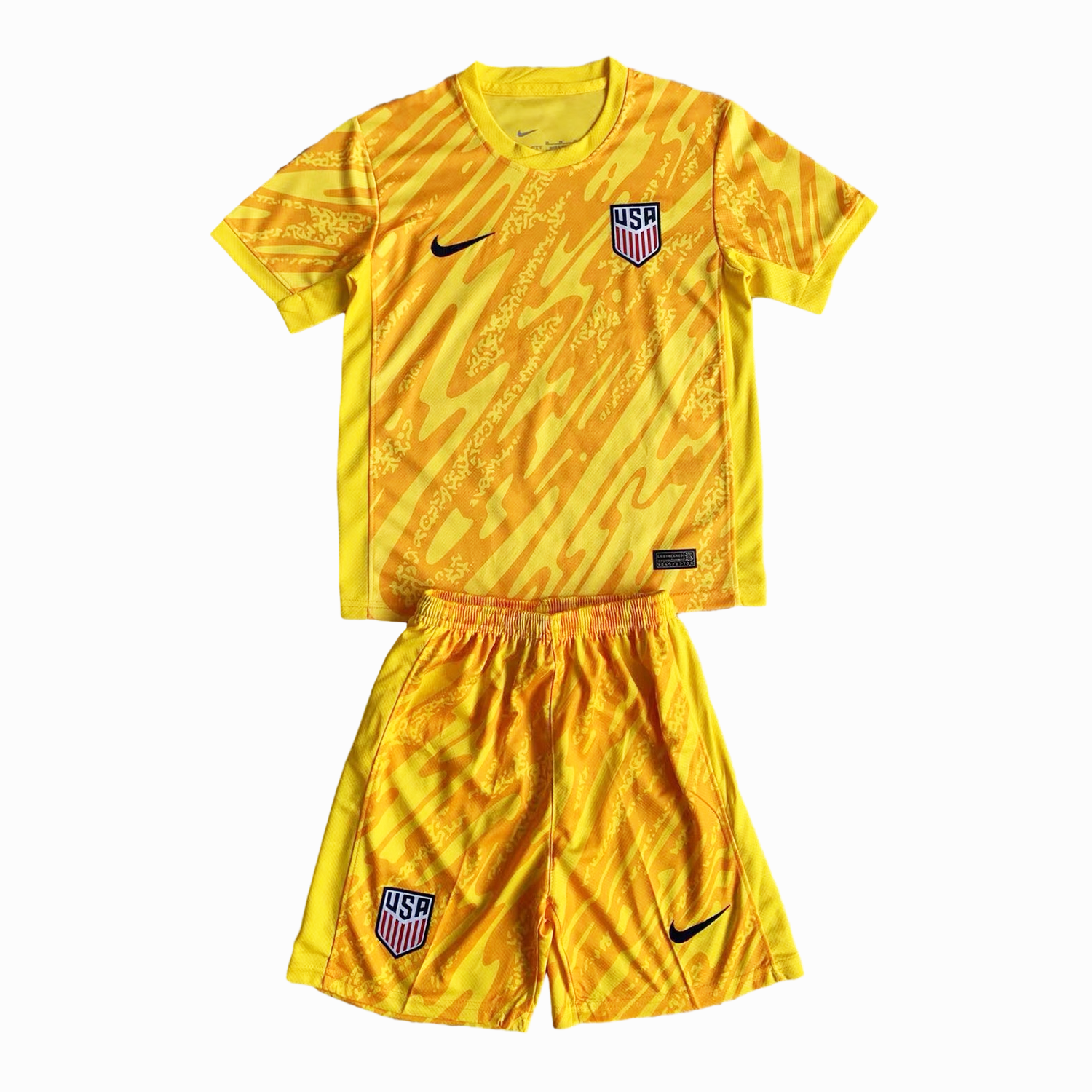 ManixJersey.com | United States USA 2024 Goalkeeper Kids Kit - Yellow -Customize Name, Number and Patch | Worldwide Shipping