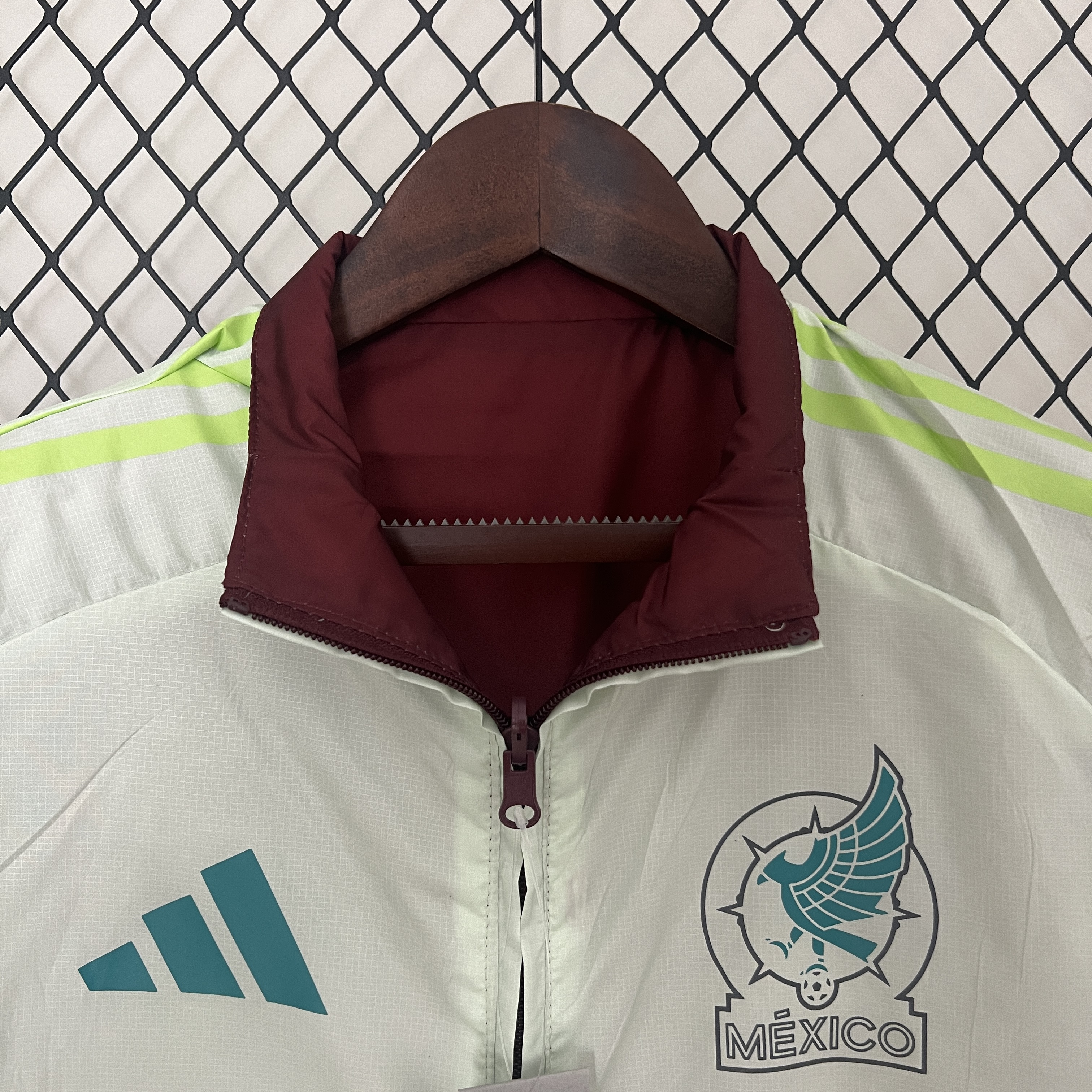 ManixJersey.com | Mexico 2024 Double Sided Reversible Windbreaker - Red & Grey -Customize Name, Number and Patch | Worldwide Shipping