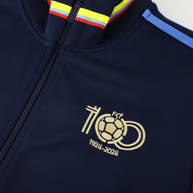 ManixJersey.com | Colombia 2024 100th Anniversary 24-25 Jacket Training Tracksuit - Deep Blue -Customize Name, Number and Patch | Worldwide Shipping